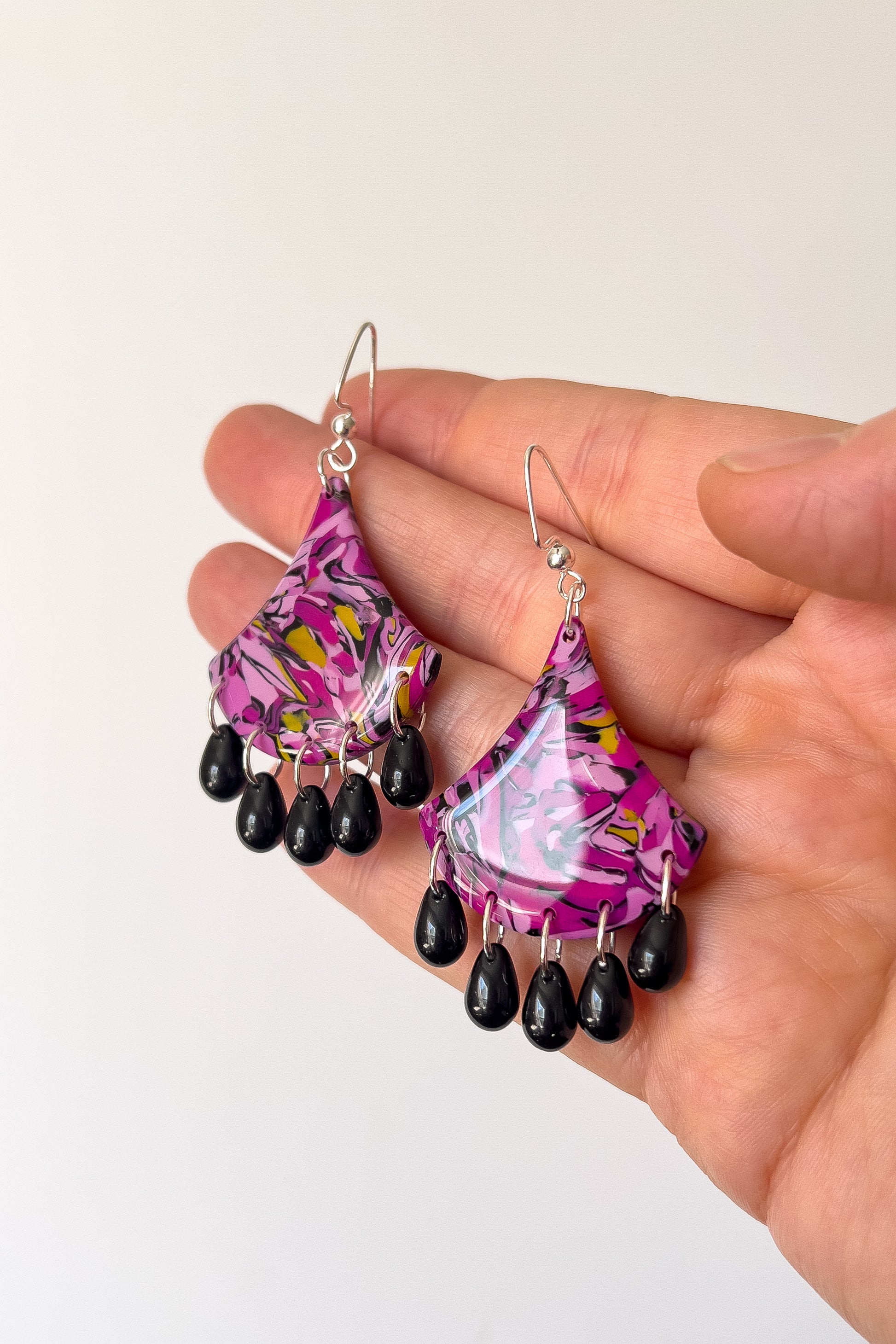 Pink Swirl Bella Dangles - BlueBassoon Handmade
