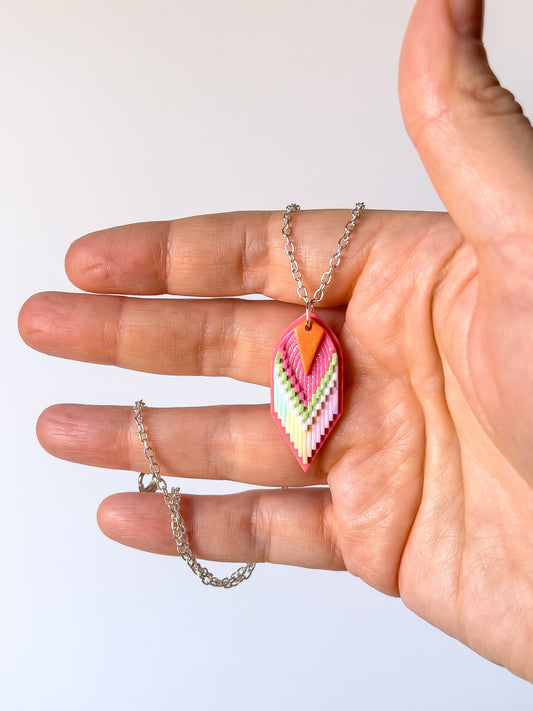Marshmallow Dream - Chevron Pendant - BlueBassoon Handmade