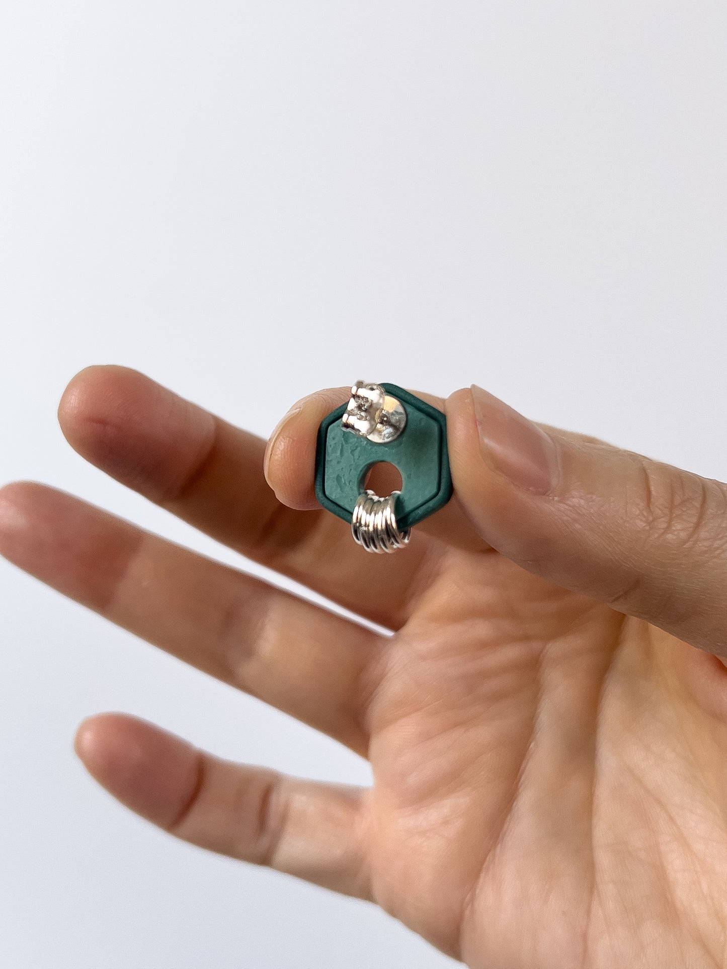 Sweater Hex Studs - Spruce