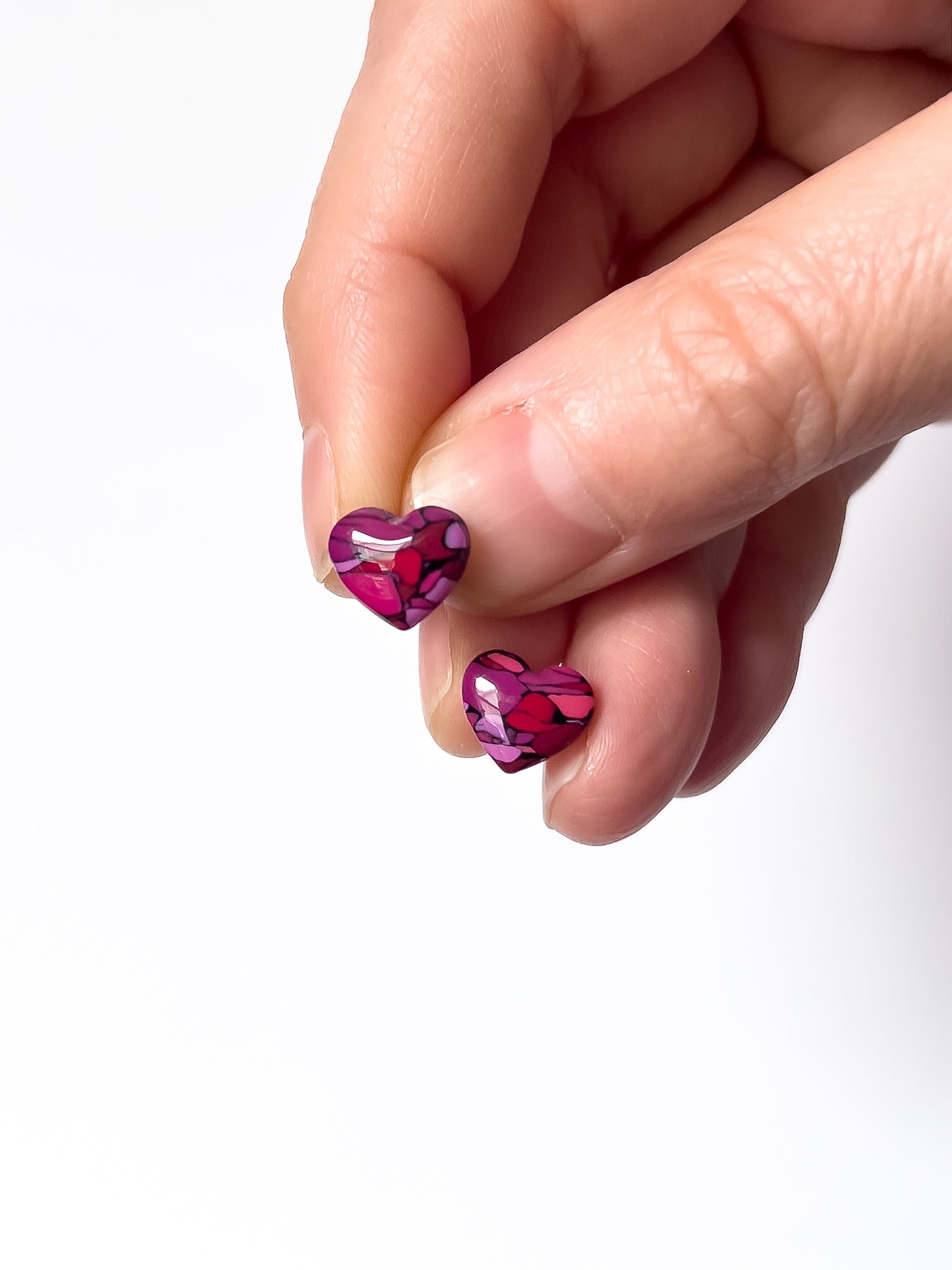 Resin Heart Studs