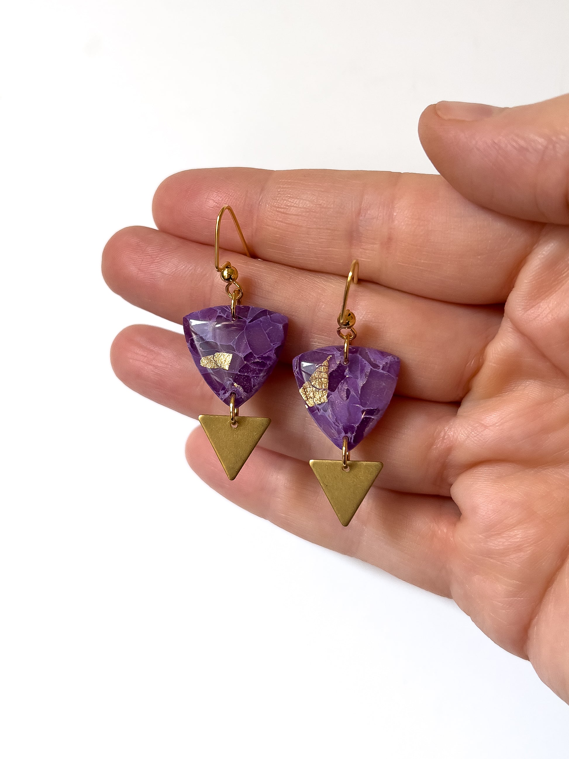 Amethyst Arrow Dangles - BlueBassoon Handmade