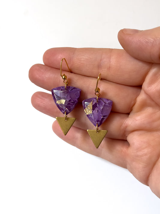 Amethyst Arrow Dangles - BlueBassoon Handmade