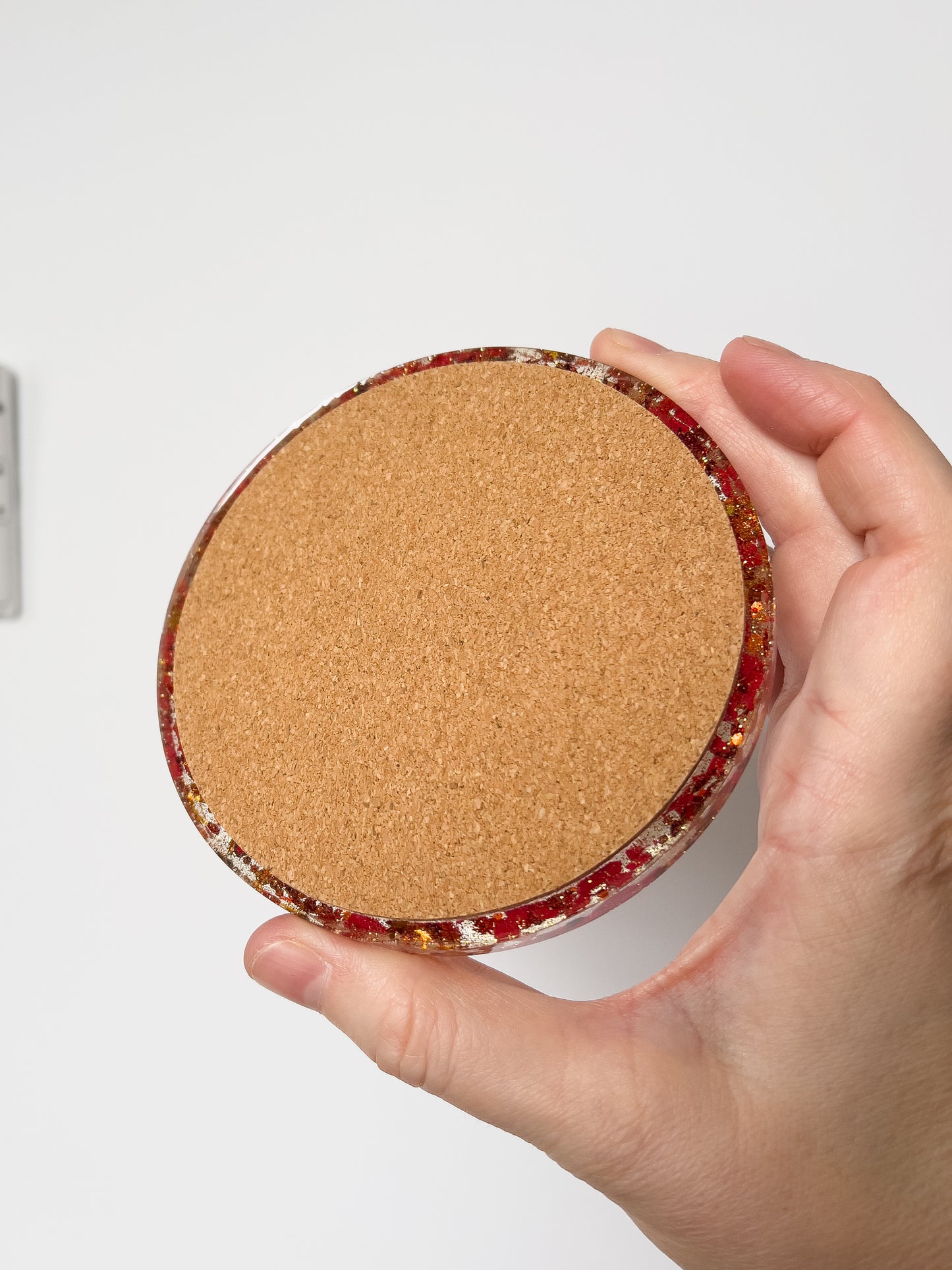 Glitter Resin Coasters - Red Maple - BlueBassoon Handmade