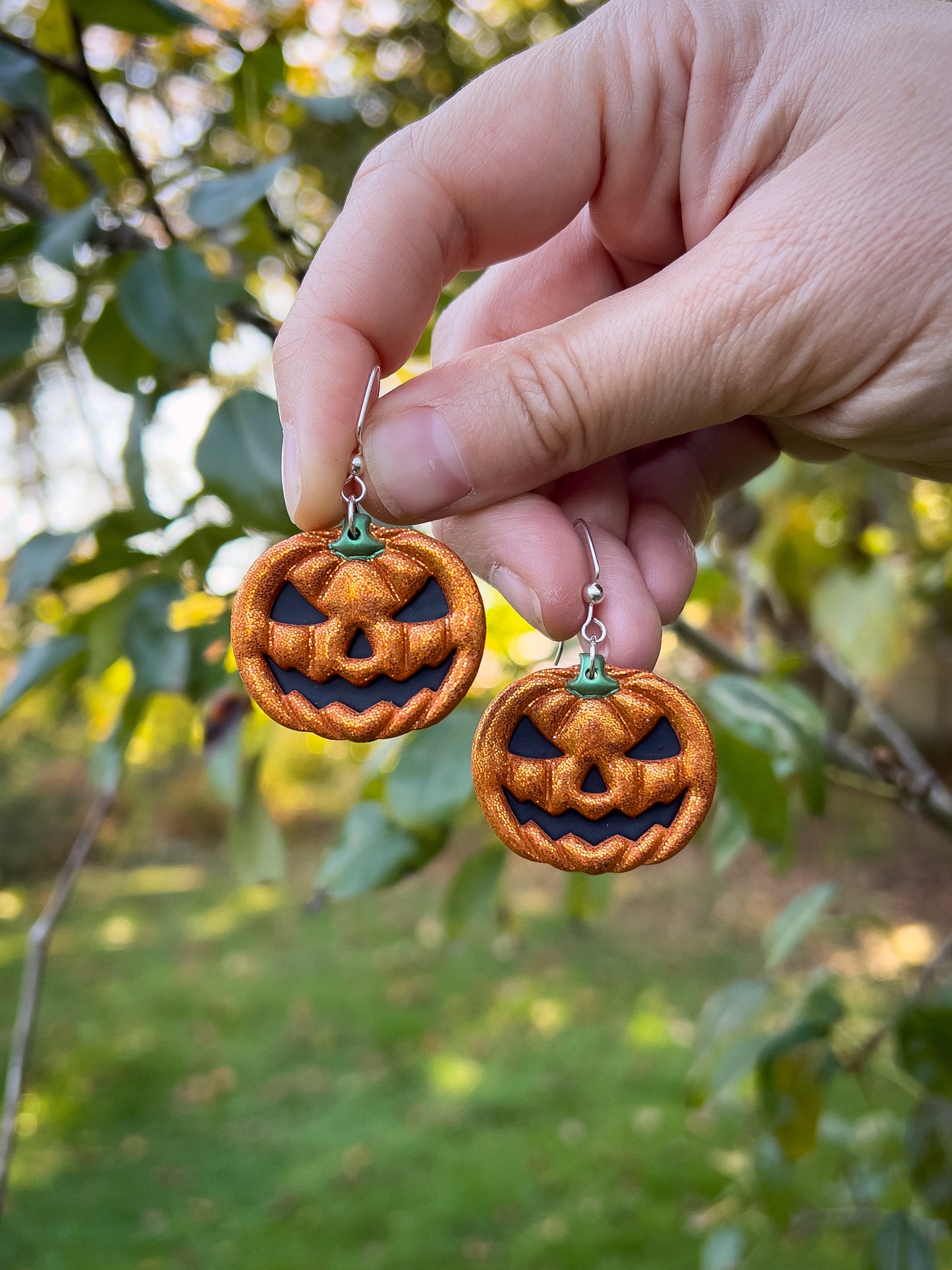 Evil Jack O Lantern Earrings - BlueBassoon Handmade
