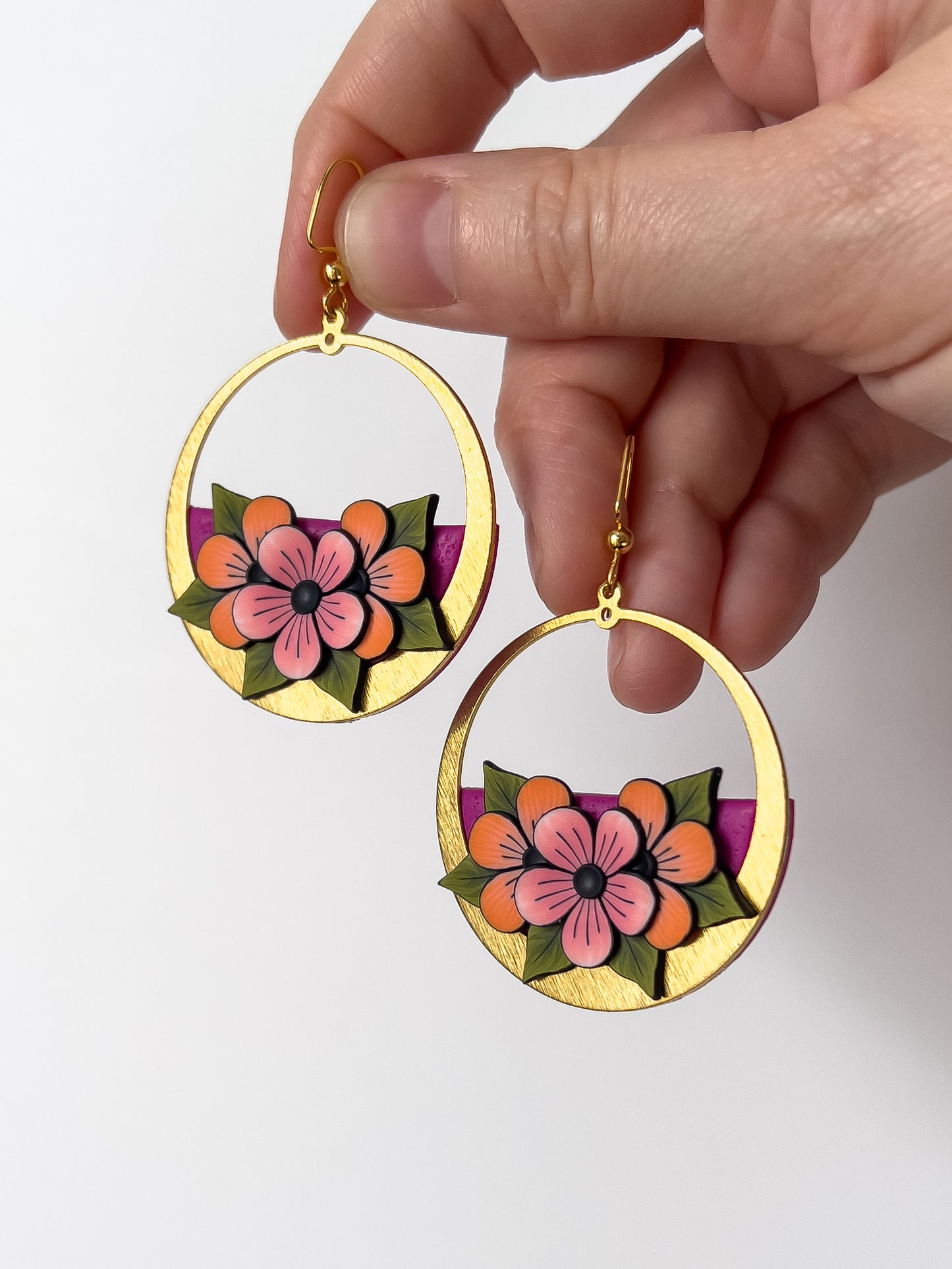 Golden Hoop Dangles