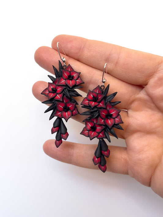 Vampire Gladiolus Bouquet Dangles - BlueBassoon Handmade