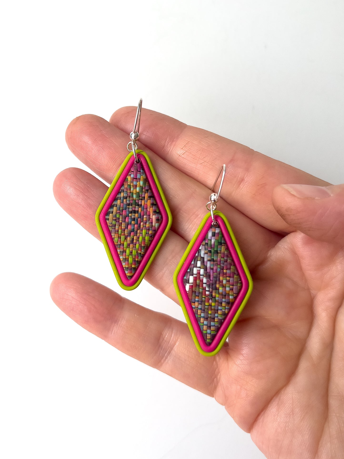Pink/Green Bargello Diamonds