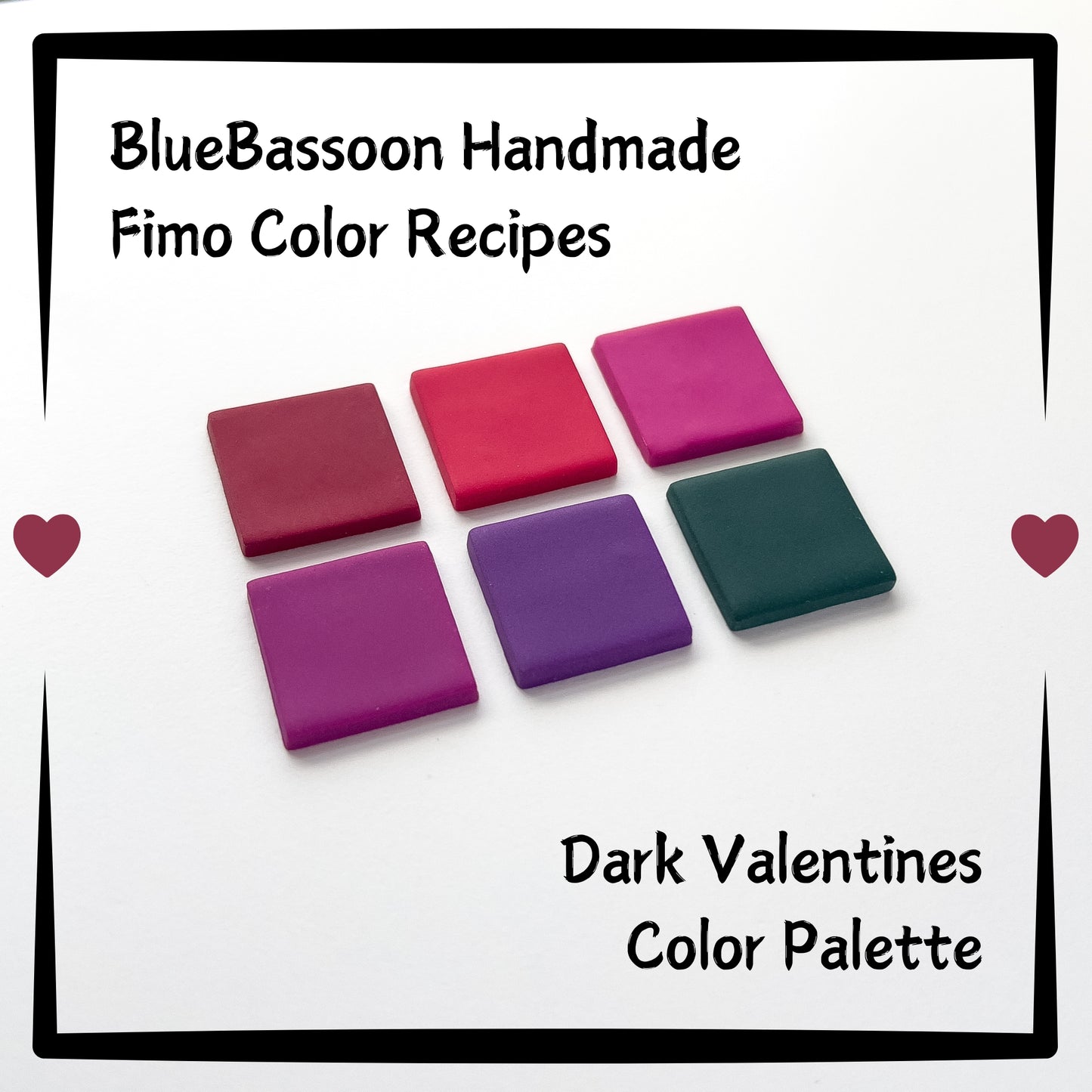 Fimo Color Recipes - Dark Valentines Color Palette - BlueBassoon Handmade