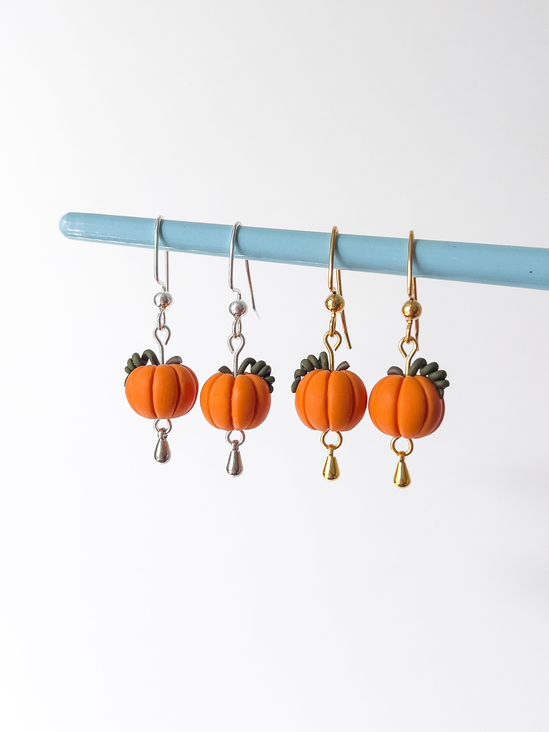 Teeny Tiny Pumpkin Earrings - BlueBassoon Handmade