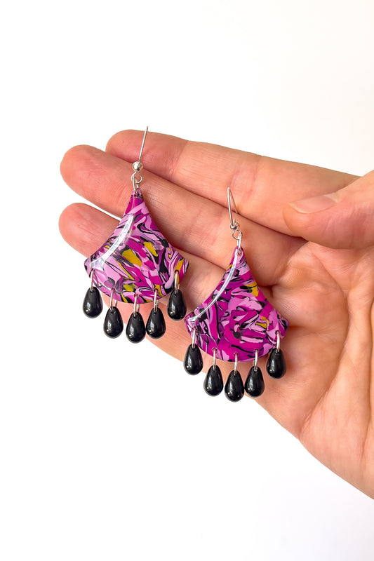 Pink Swirl Bella Dangles - BlueBassoon Handmade