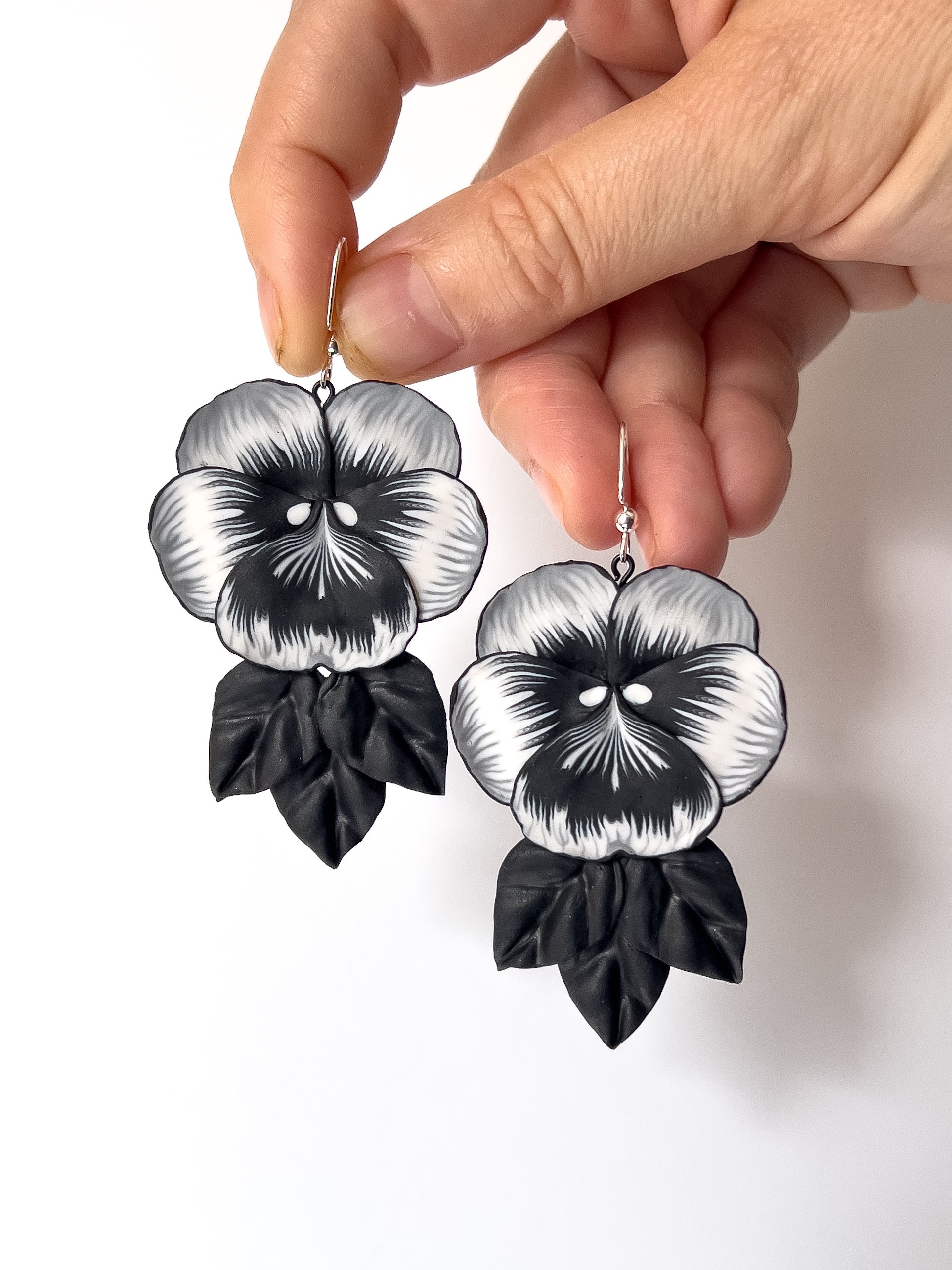 Ghost Pansy Dangles - BlueBassoon Handmade