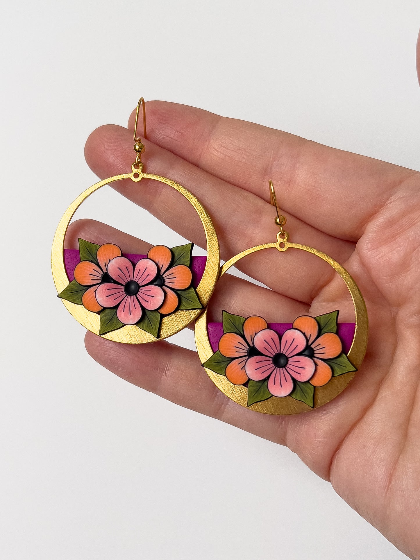 Golden Hoop Dangles