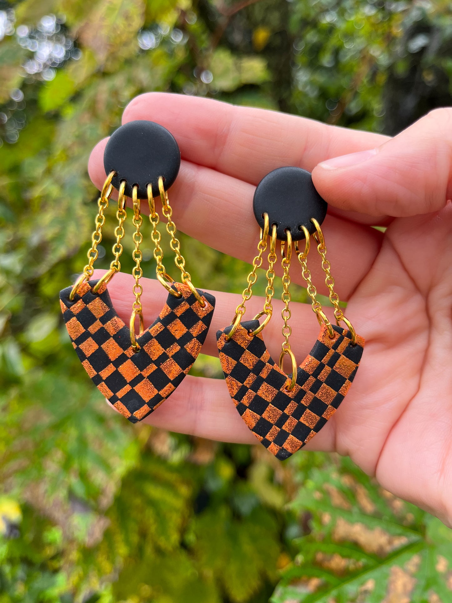 Harlequin Burlesque Dangles - BlueBassoon Handmade