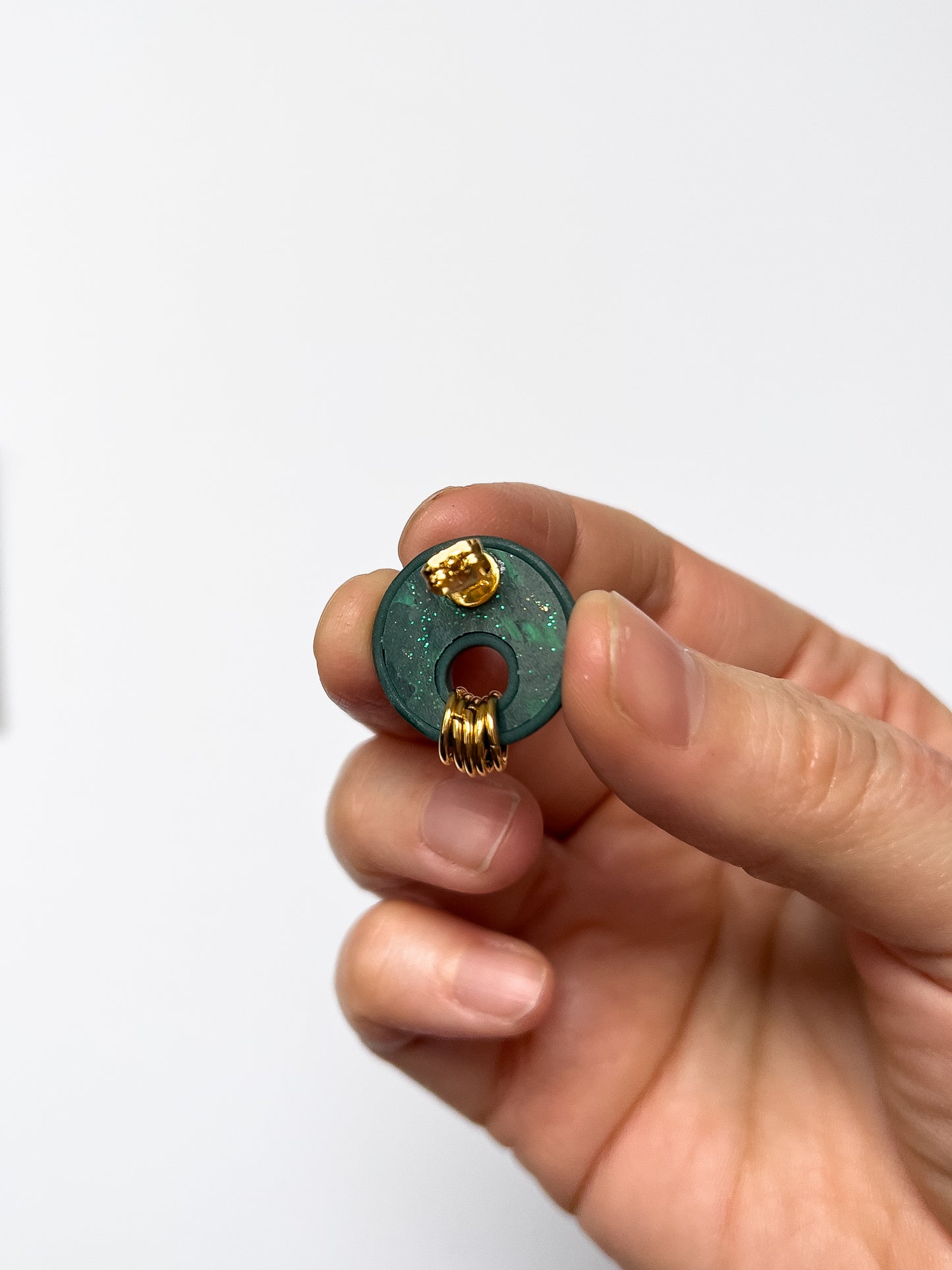 Green Bargello Leela Studs