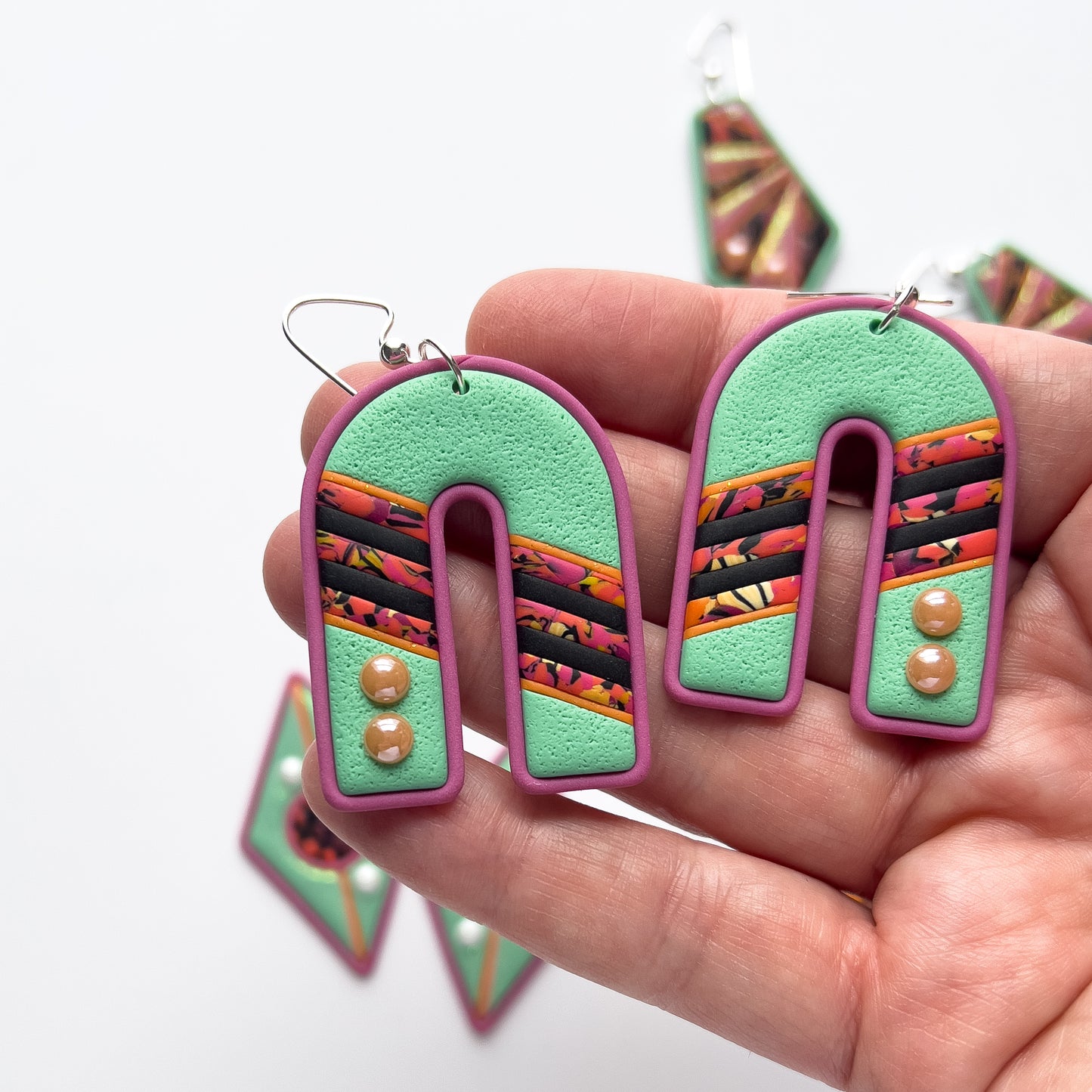 Brooklyn Bridge Dangles - Seafoam - BlueBassoon Handmade