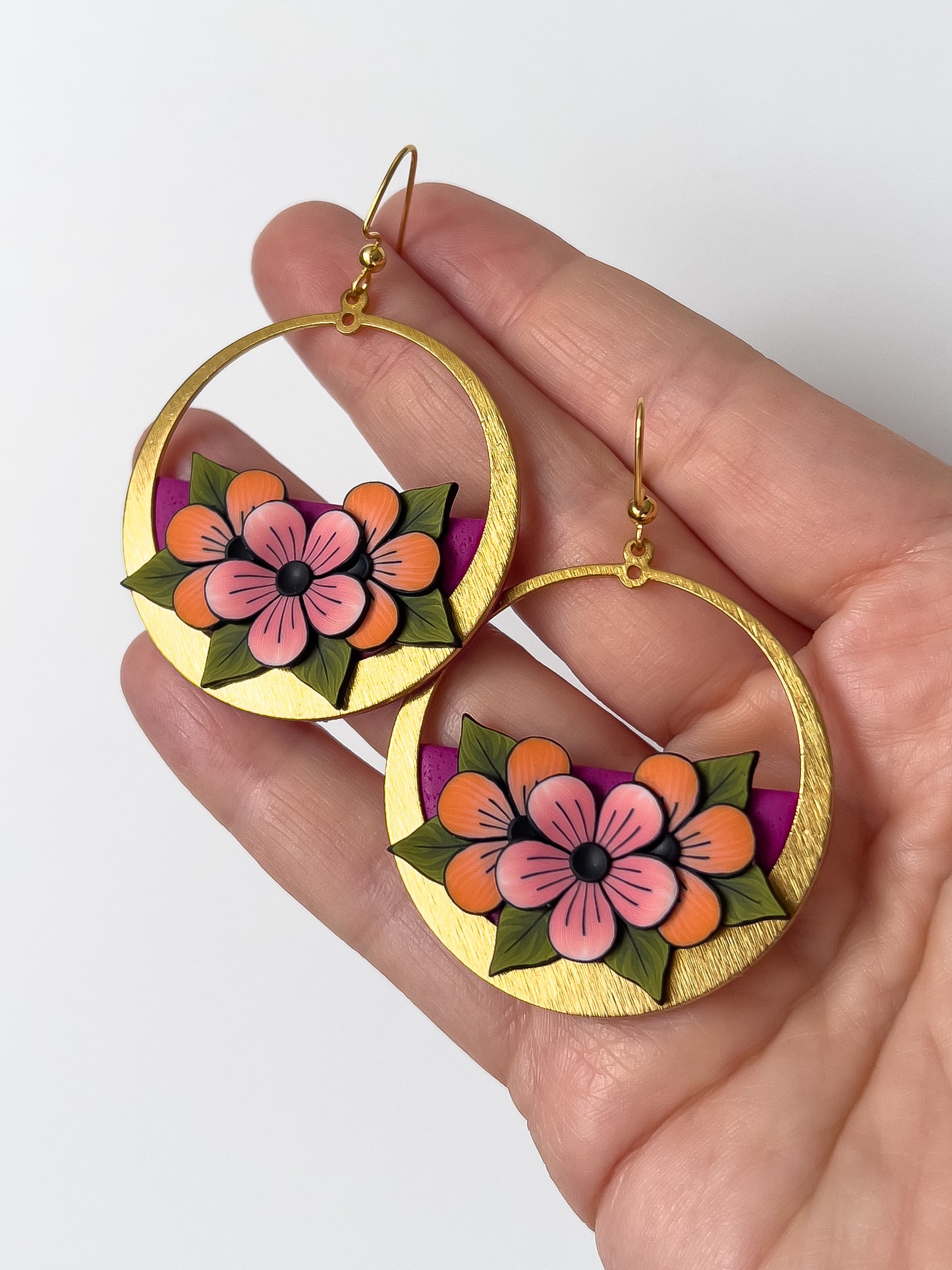 Golden Hoop Dangles