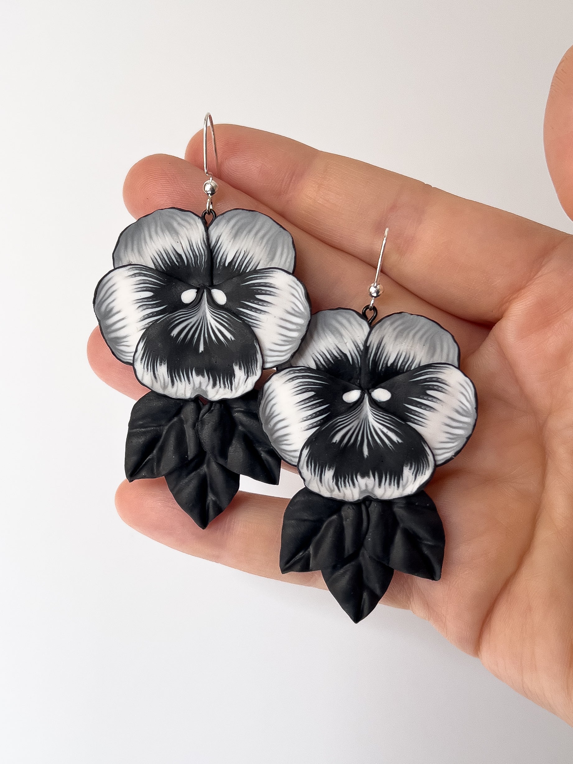 Ghost Pansy Dangles - BlueBassoon Handmade