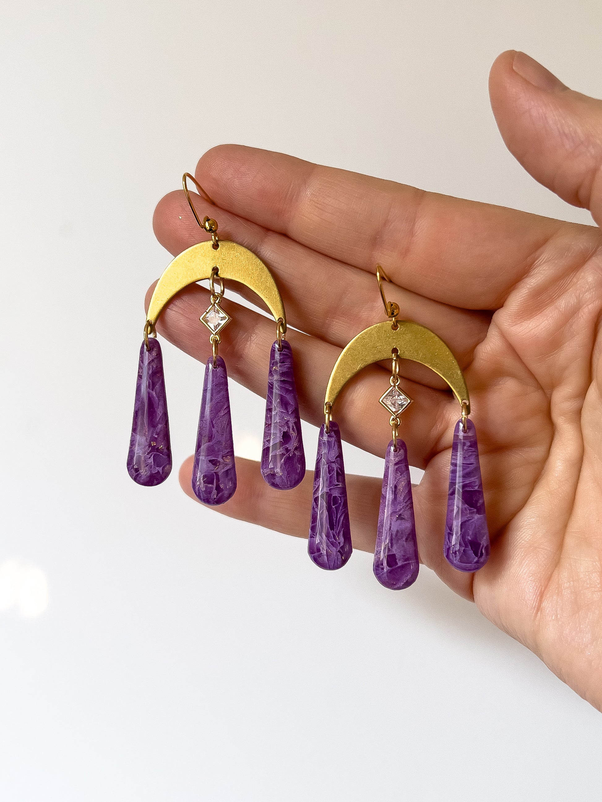 Amethyst Starchild Dangles - BlueBassoon Handmade
