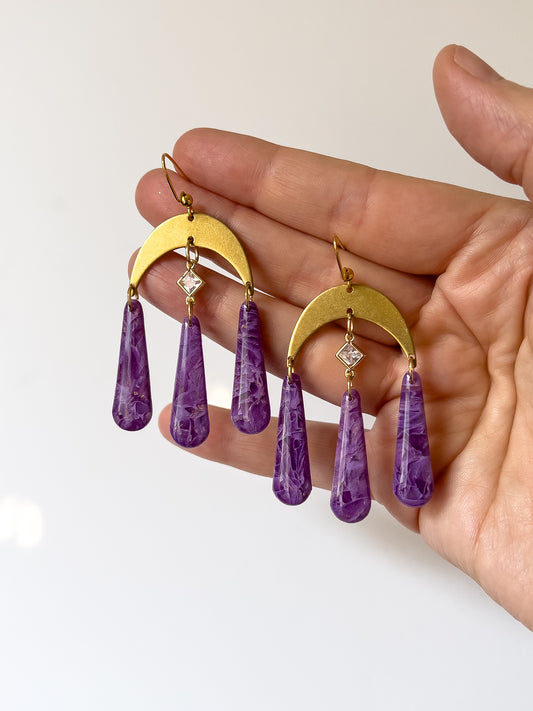 Amethyst Starchild Dangles - BlueBassoon Handmade