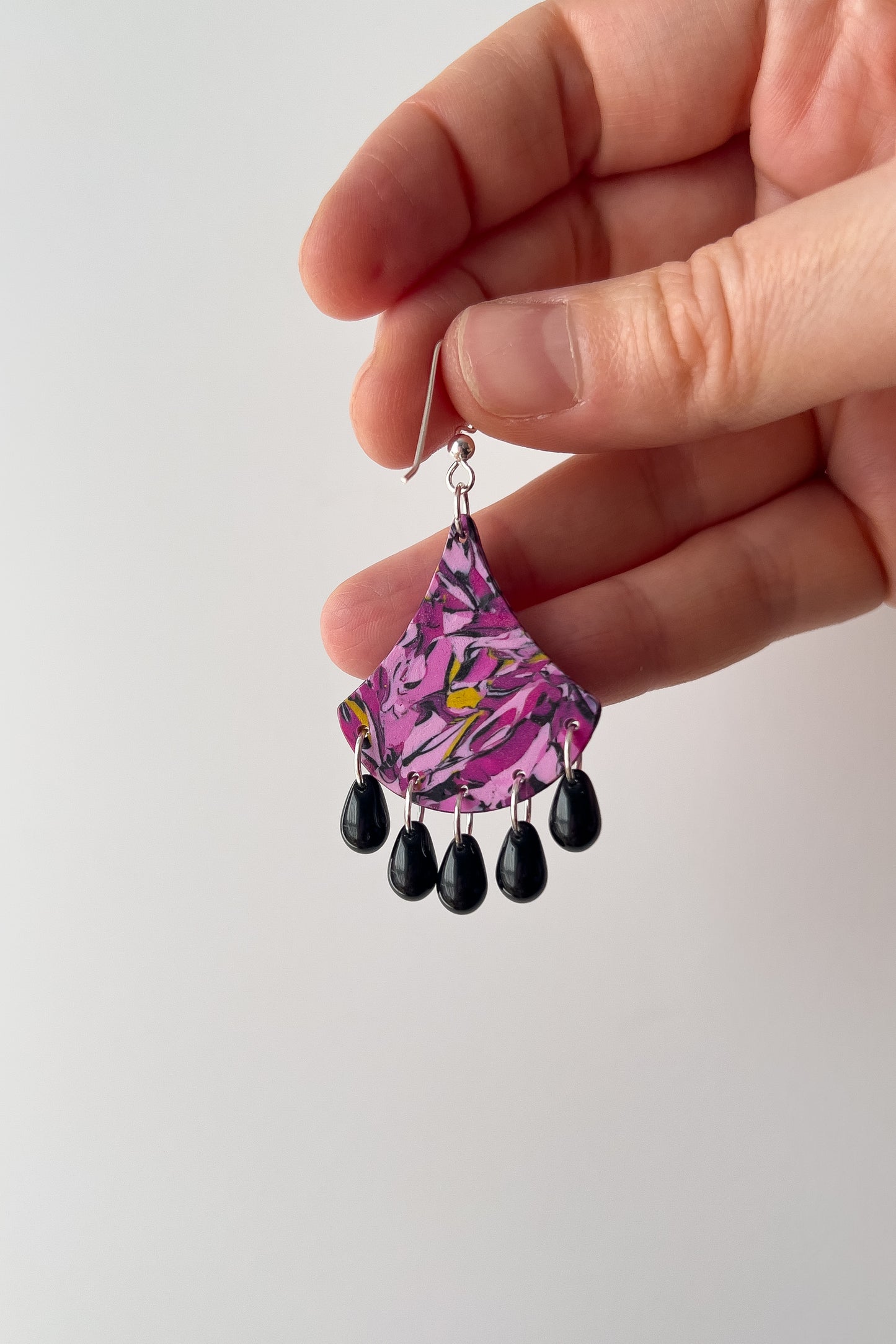 Pink Swirl Bella Dangles - BlueBassoon Handmade