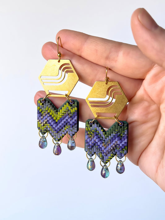 Lavender Meadow - Deluxe Beaded Rune Dangles - BlueBassoon Handmade