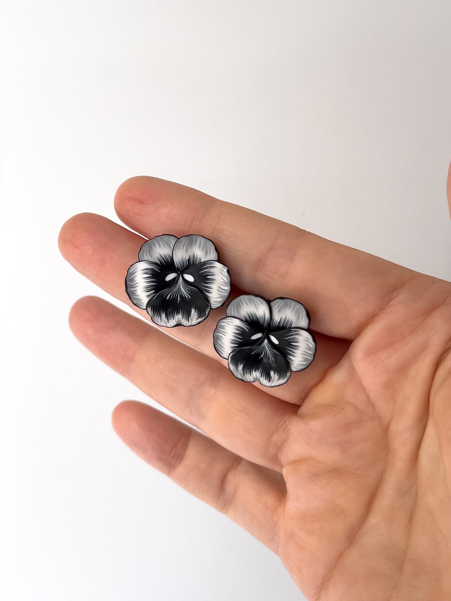 Ghost Pansy Studs