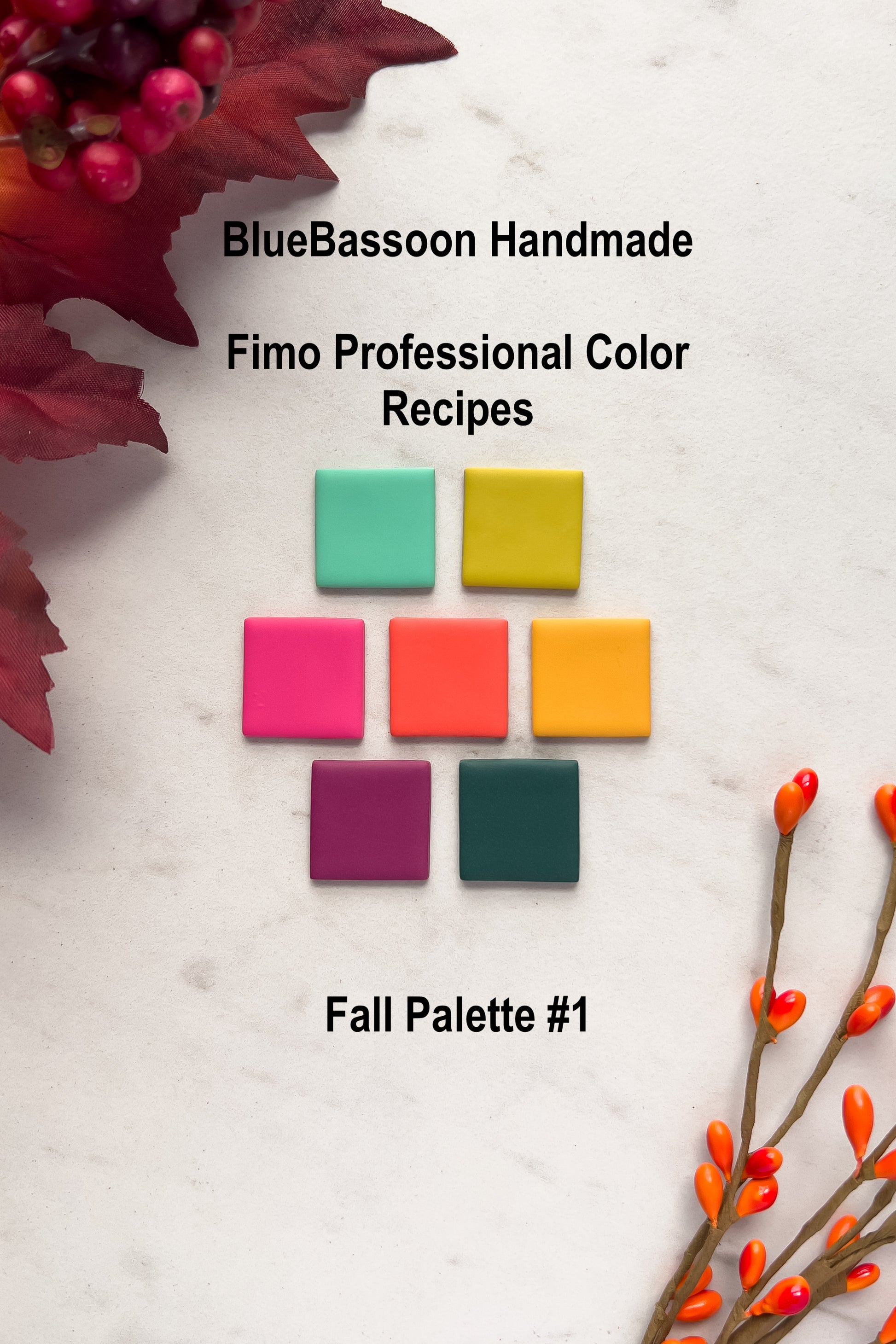 Fimo Color Recipes - Fall Color Palette #1 - BlueBassoon Handmade