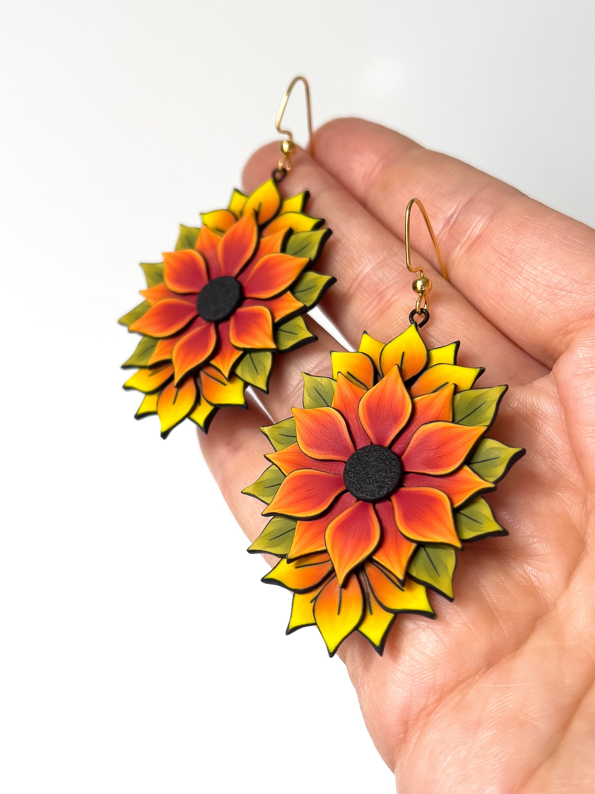 Sunflower Bouquet Dangles - BlueBassoon Handmade