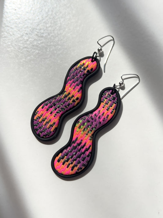 Miami Nights Squiggle Dangles - BlueBassoon Handmade