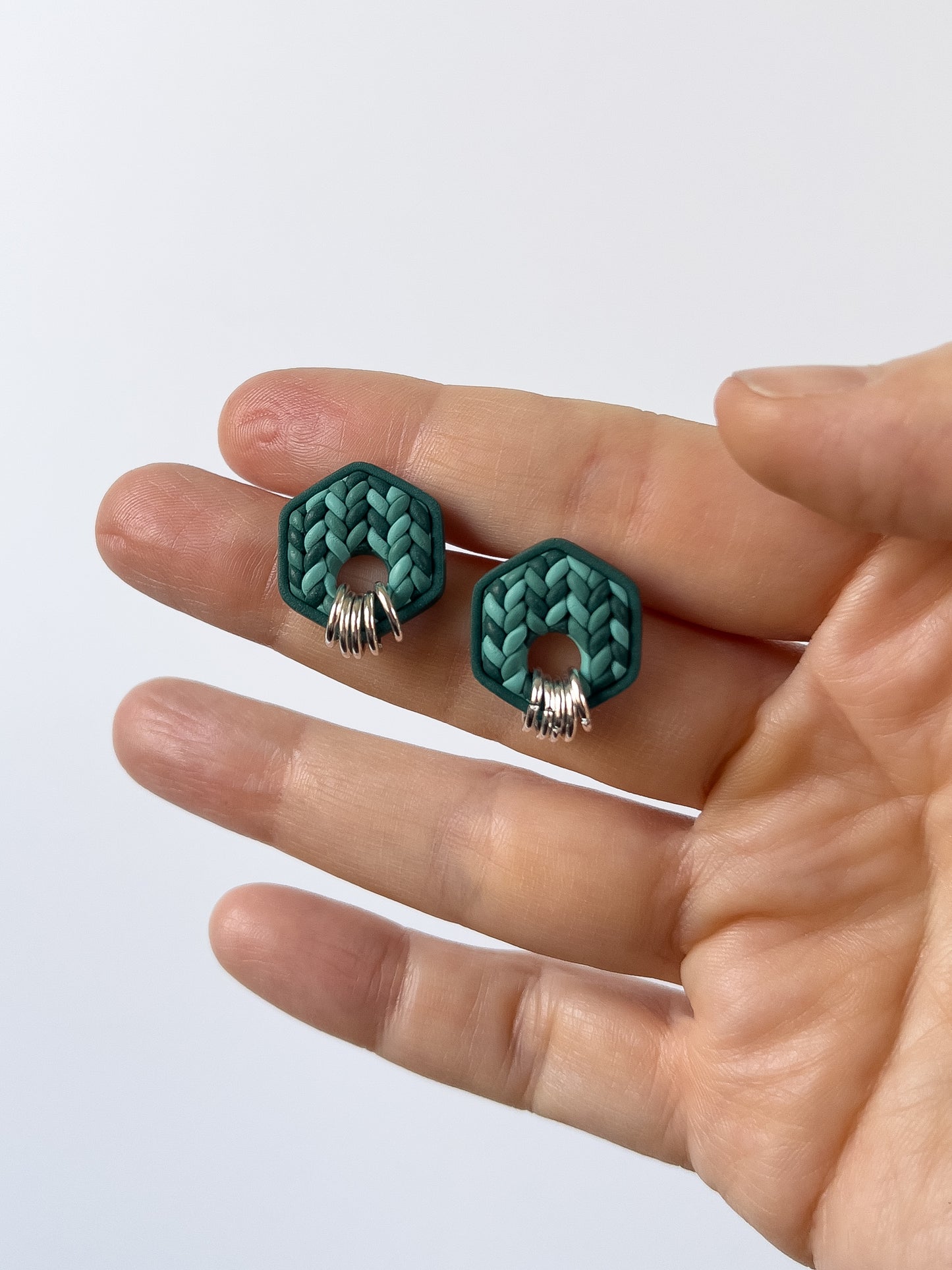 Sweater Hex Studs - Spruce