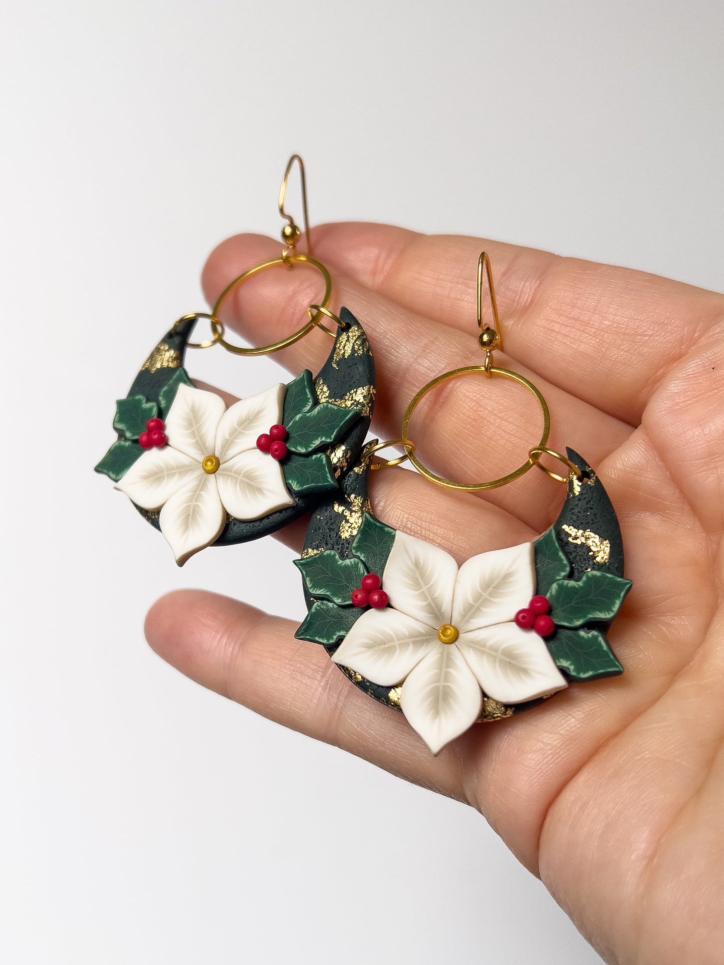 Holly Crescent Dangles