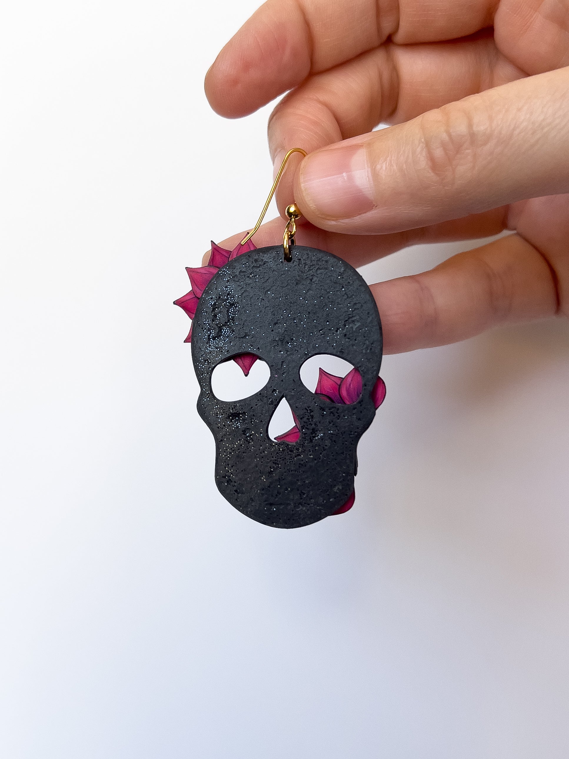 Chocolate Cherry Sunflower Skulls - BlueBassoon Handmade