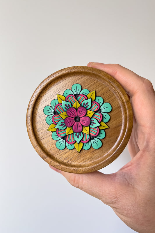 Teal Mandala Jar