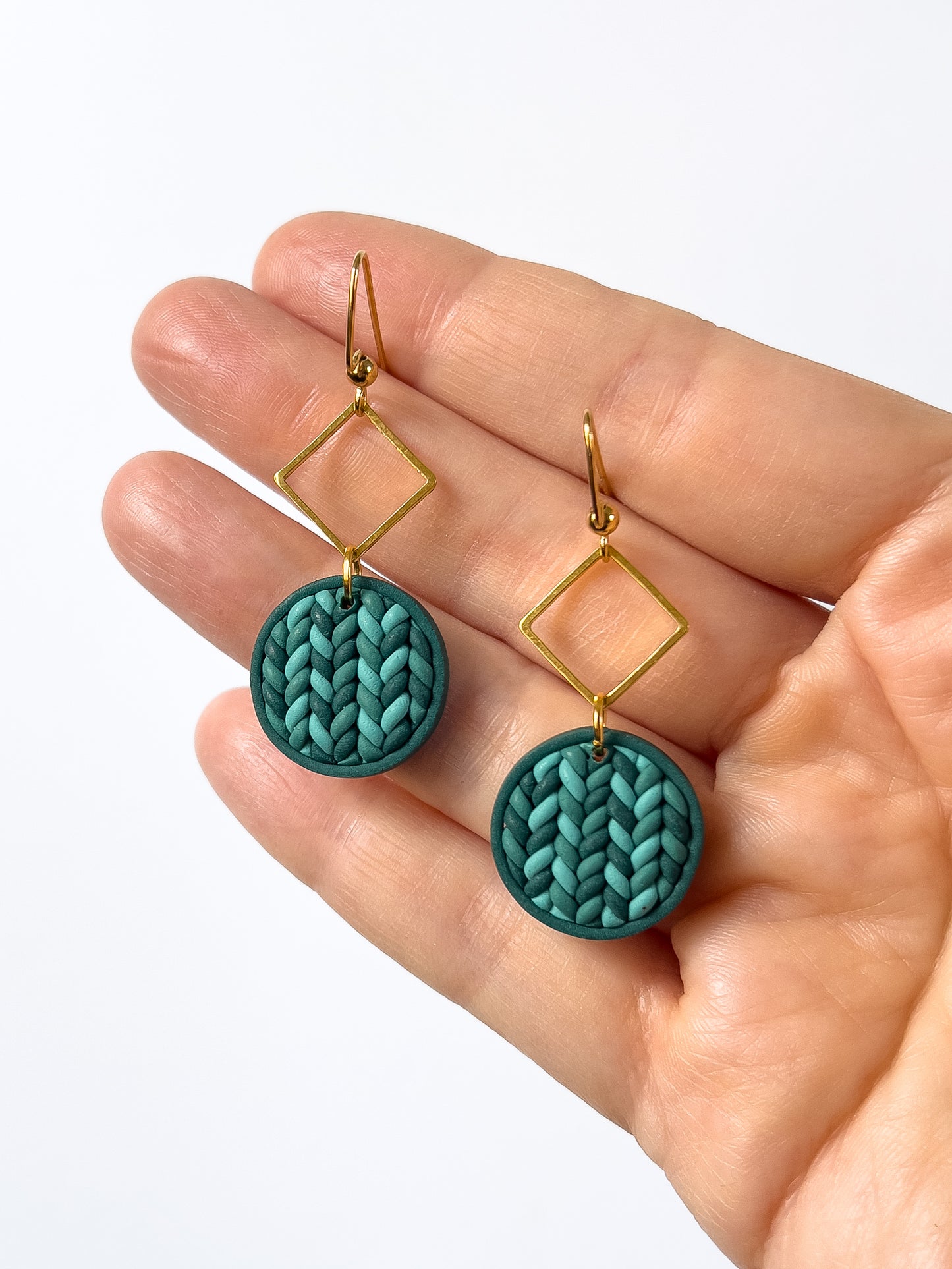Sweater Circle Dangles - Spruce