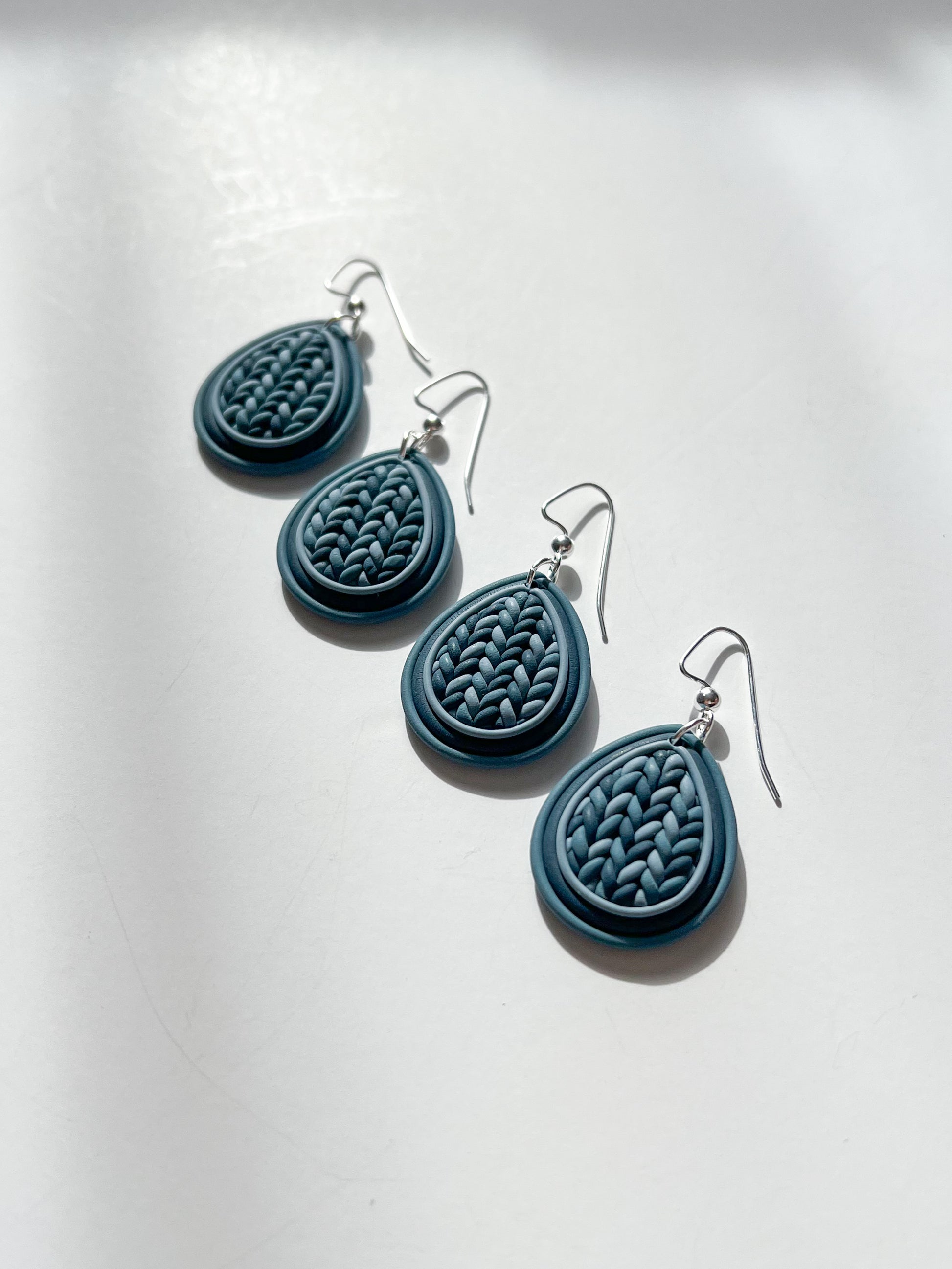 Blue Sweater Cabochon Dangles - BlueBassoon Handmade