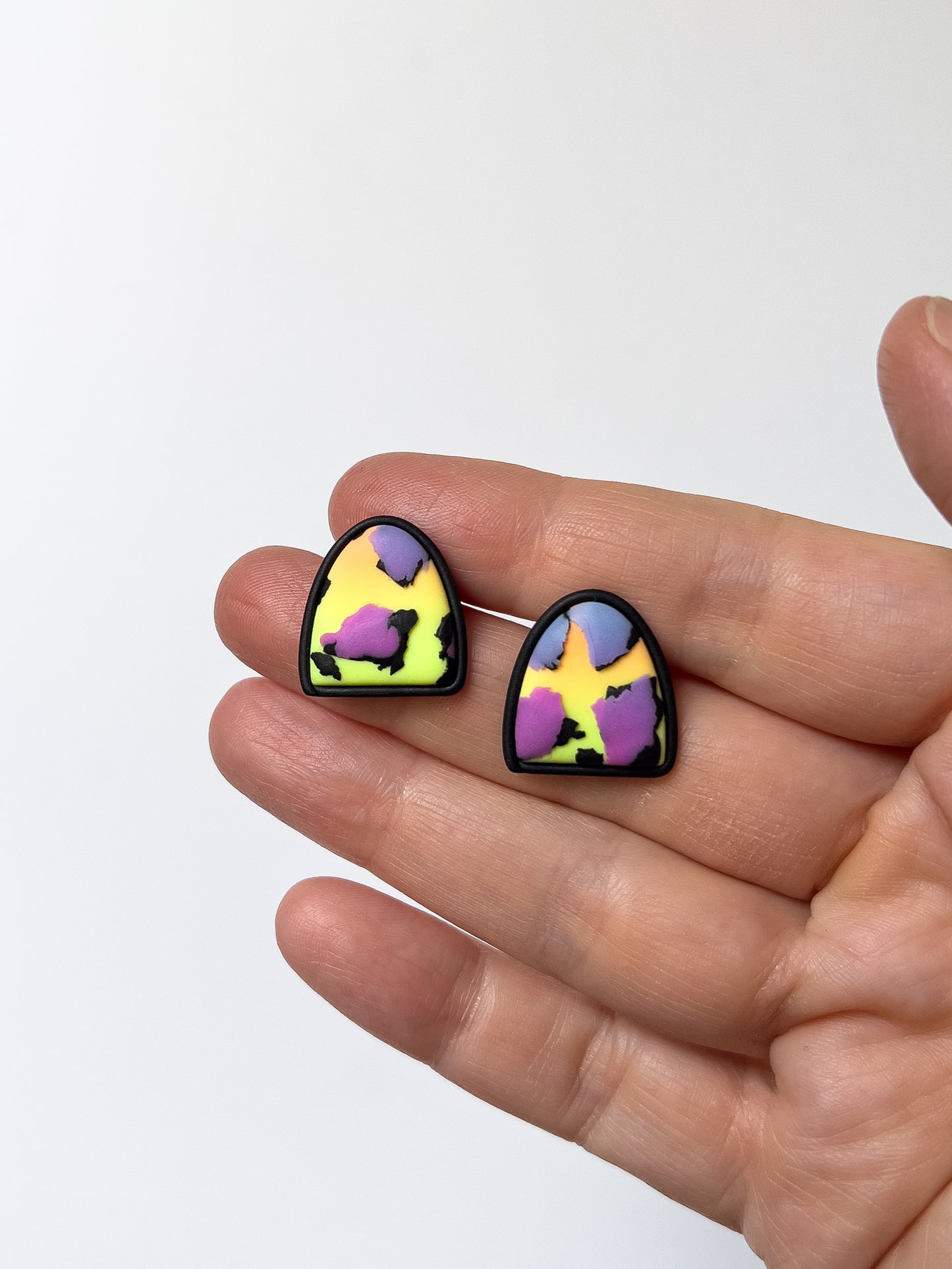 Yellow/Purple Neon Chunky Studs
