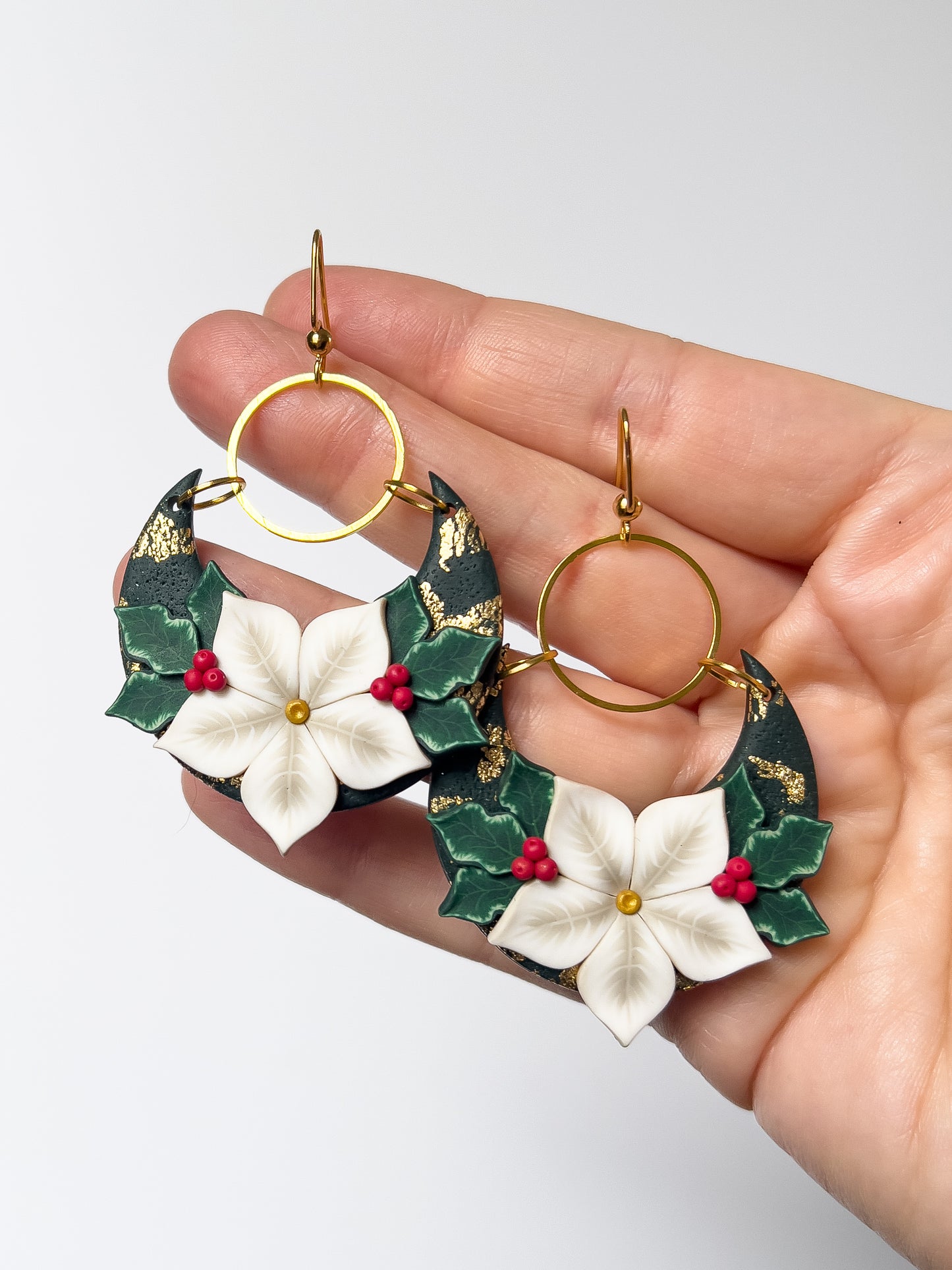 Holly Crescent Dangles