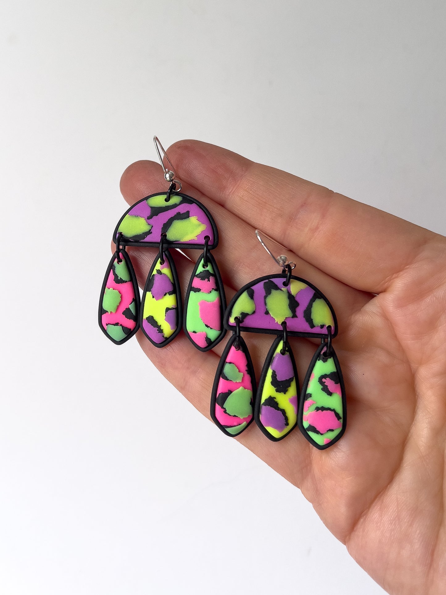 Neon Rainbow Aretha Dangles