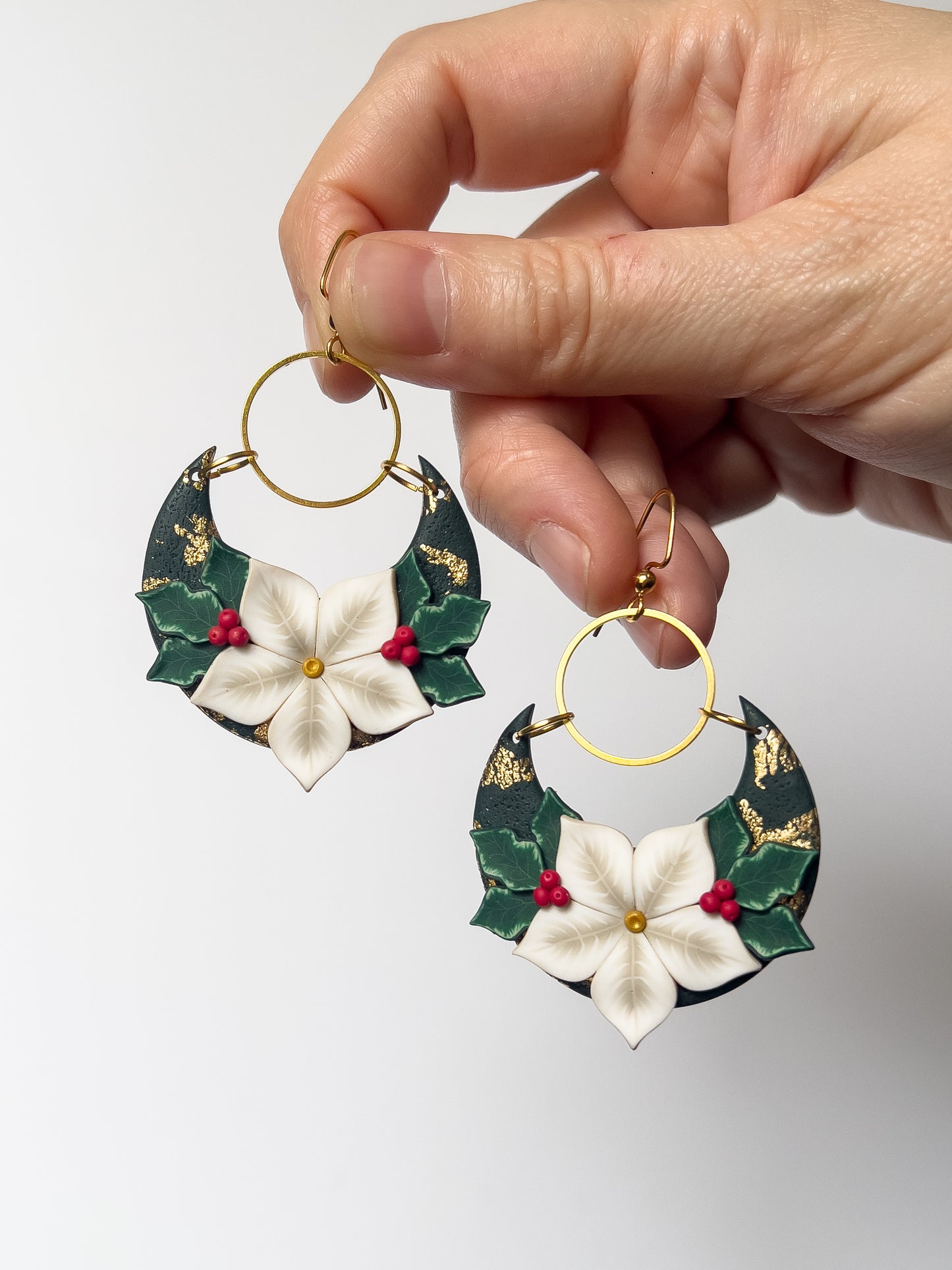 Holly Crescent Dangles