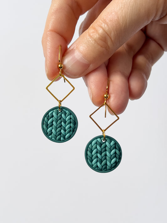 Sweater Circle Dangles - Spruce