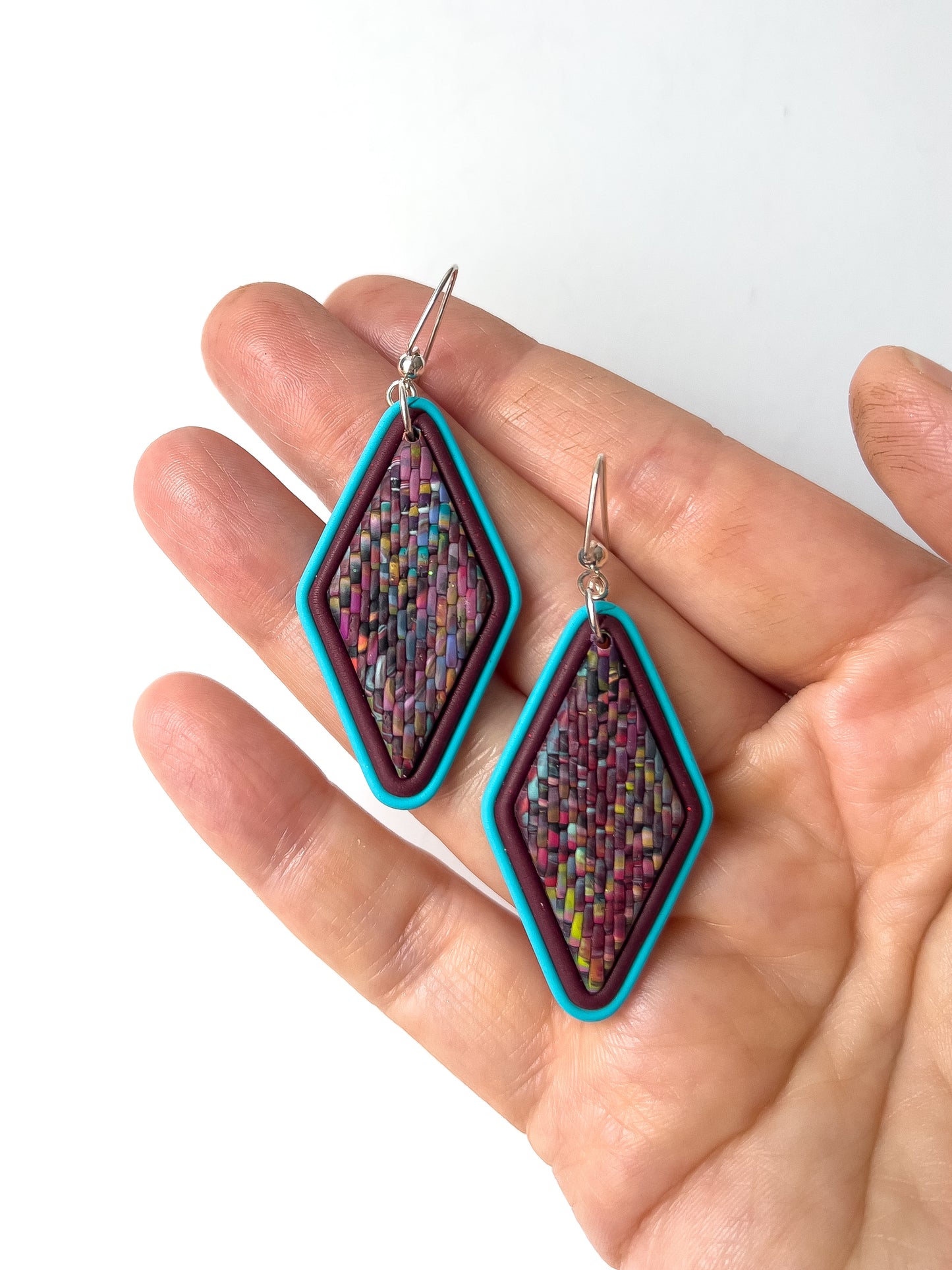 Blue/Red Bargello Diamonds
