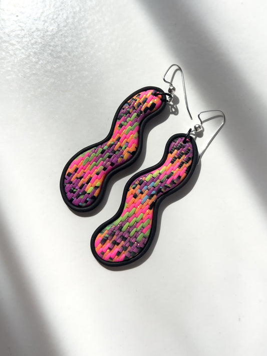 Miami Nights Squiggle Dangles (extra green) - BlueBassoon Handmade