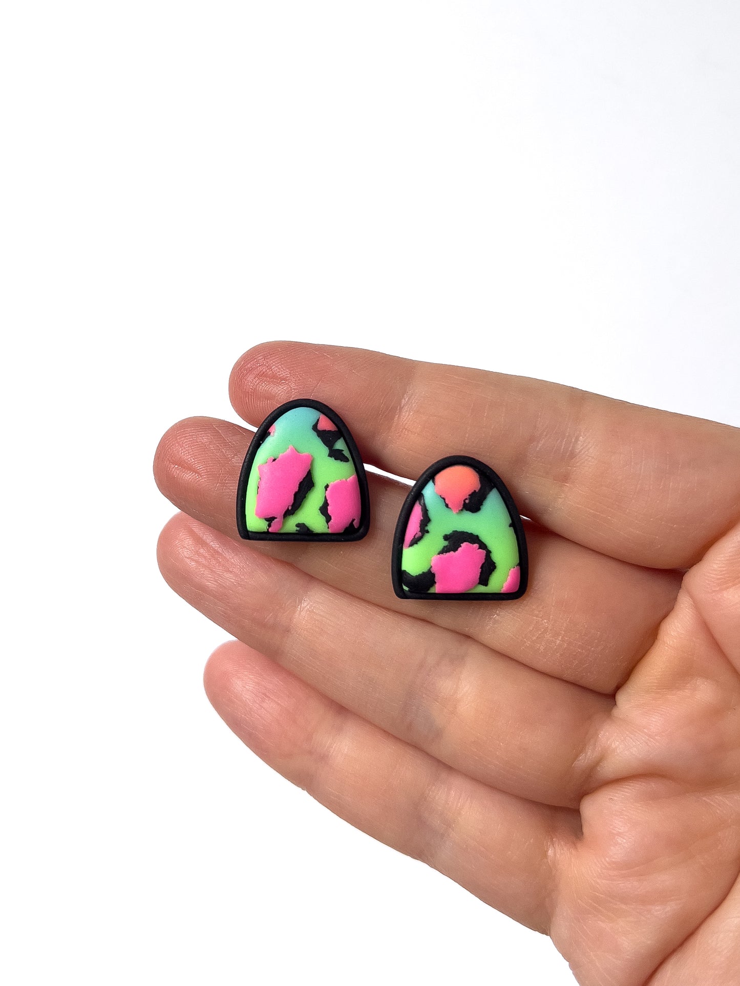 Green/Pink Neon Chunky Studs