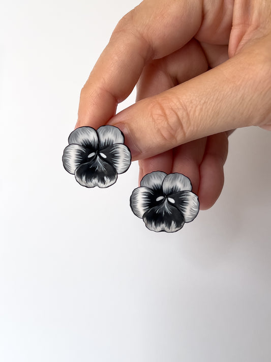 Ghost Pansy Studs