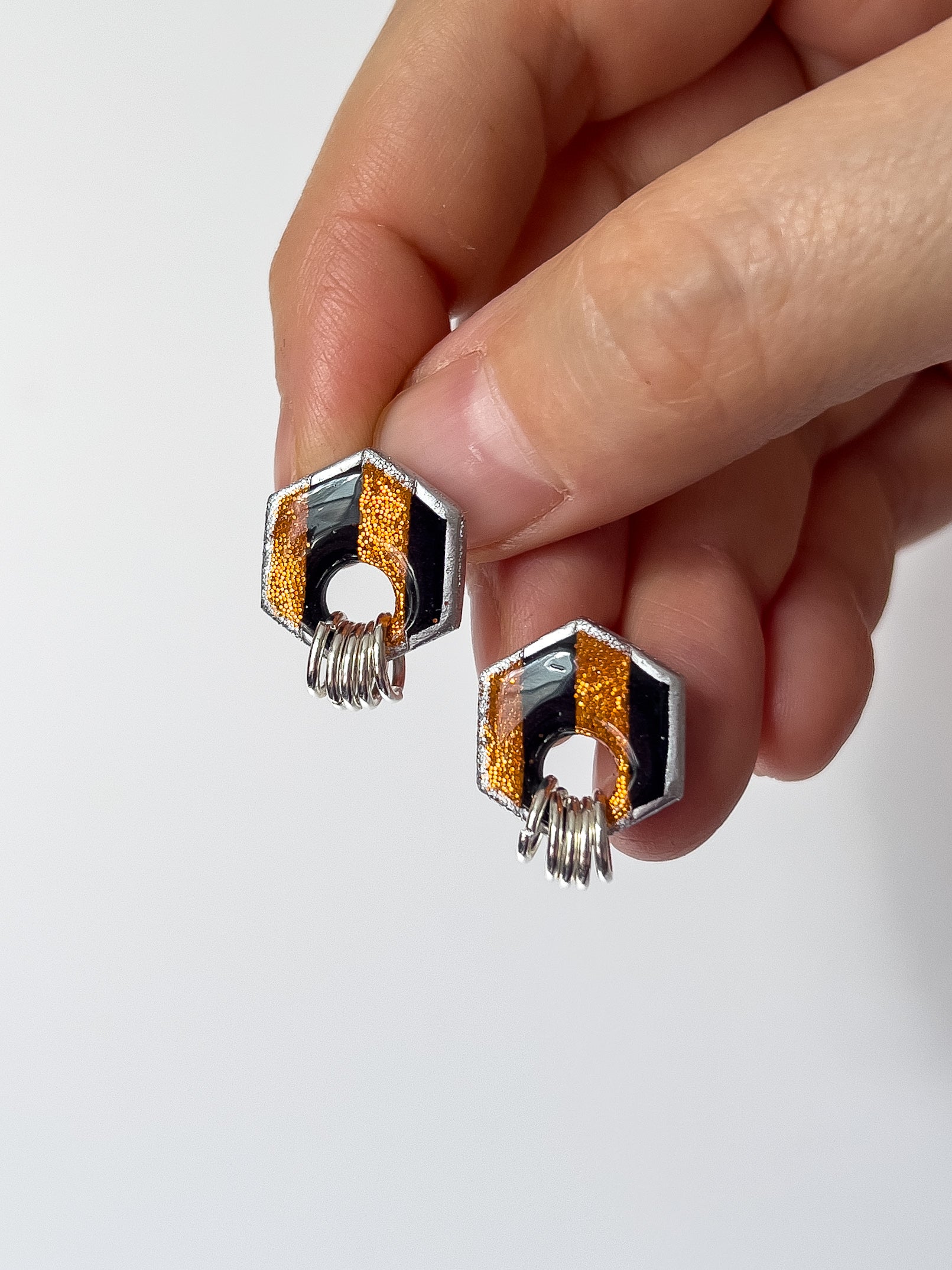 Large Hex Studs - BlueBassoon Handmade