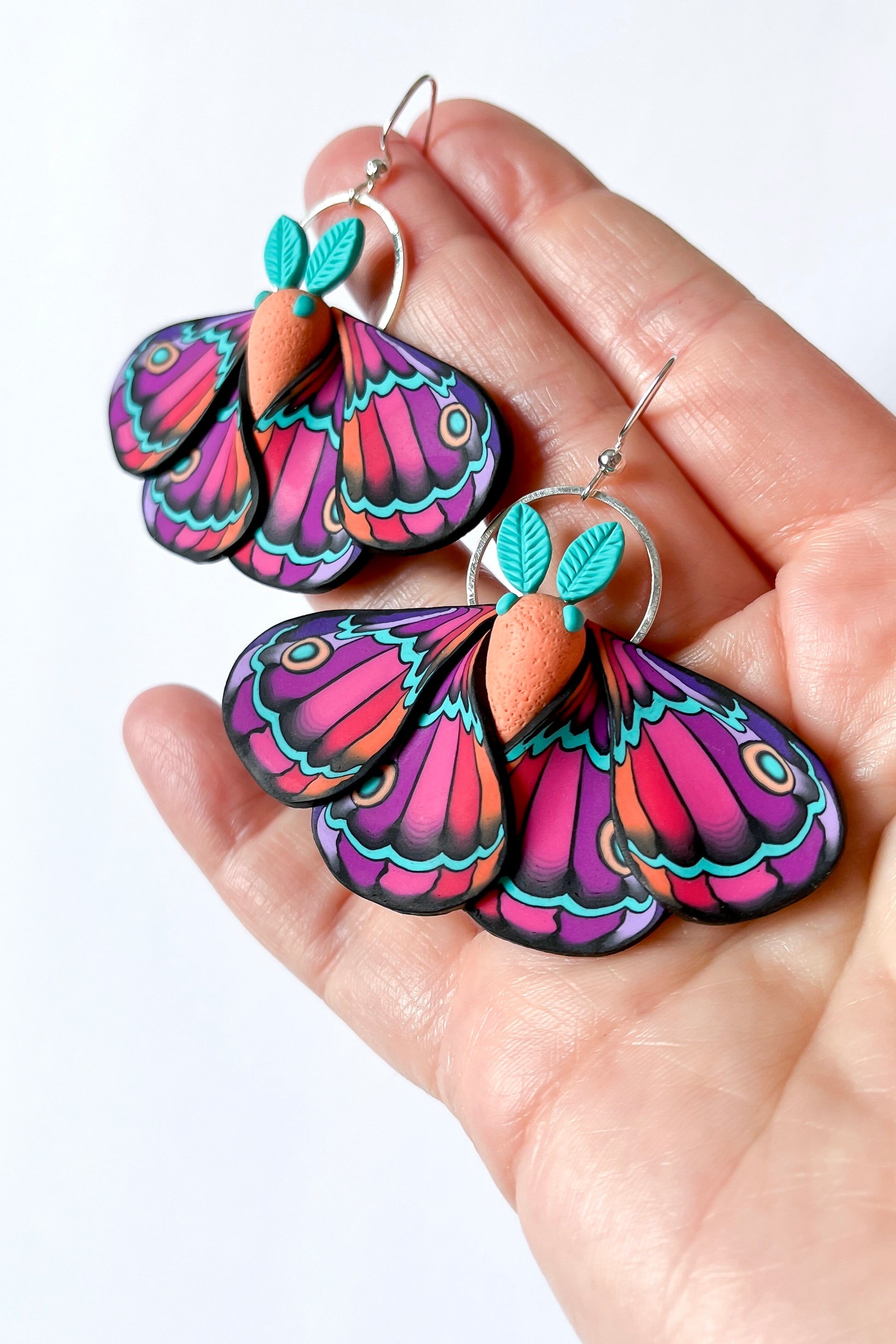 Large Moth Earrings - BlueBassoon Handmade