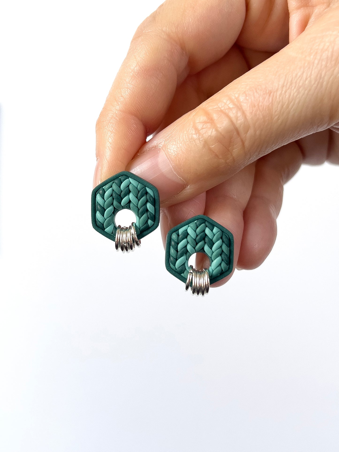 Sweater Hex Studs - Spruce