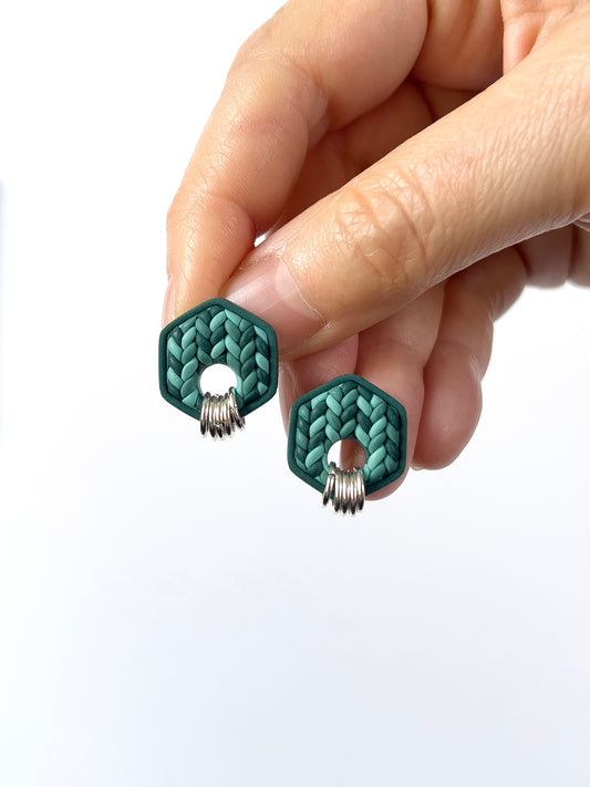 Sweater Hex Studs - Spruce