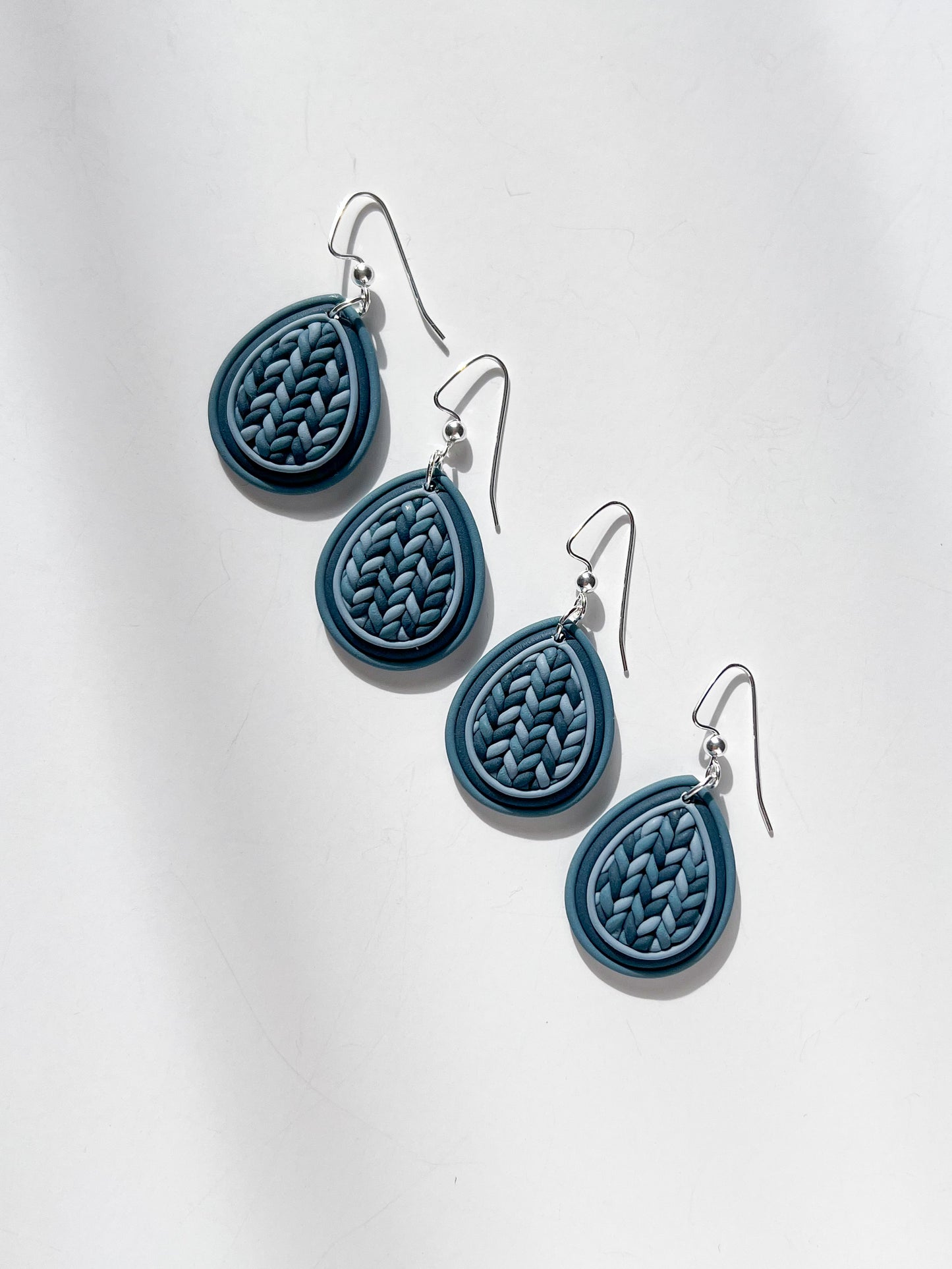 Blue Sweater Cabochon Dangles - BlueBassoon Handmade