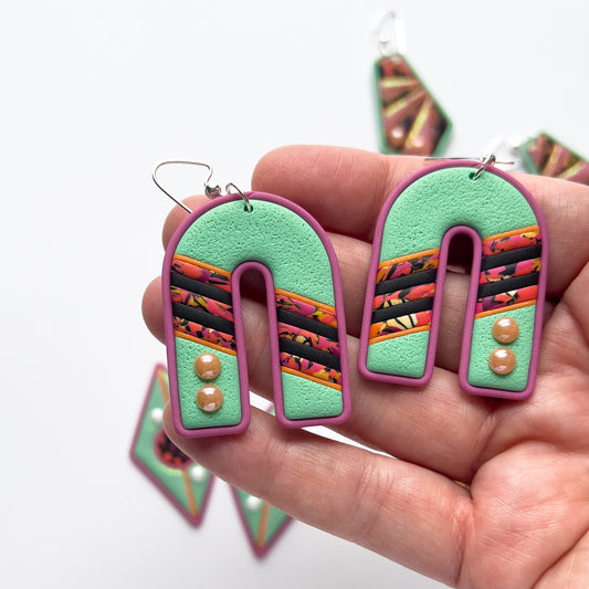 Brooklyn Bridge Dangles - Seafoam - BlueBassoon Handmade